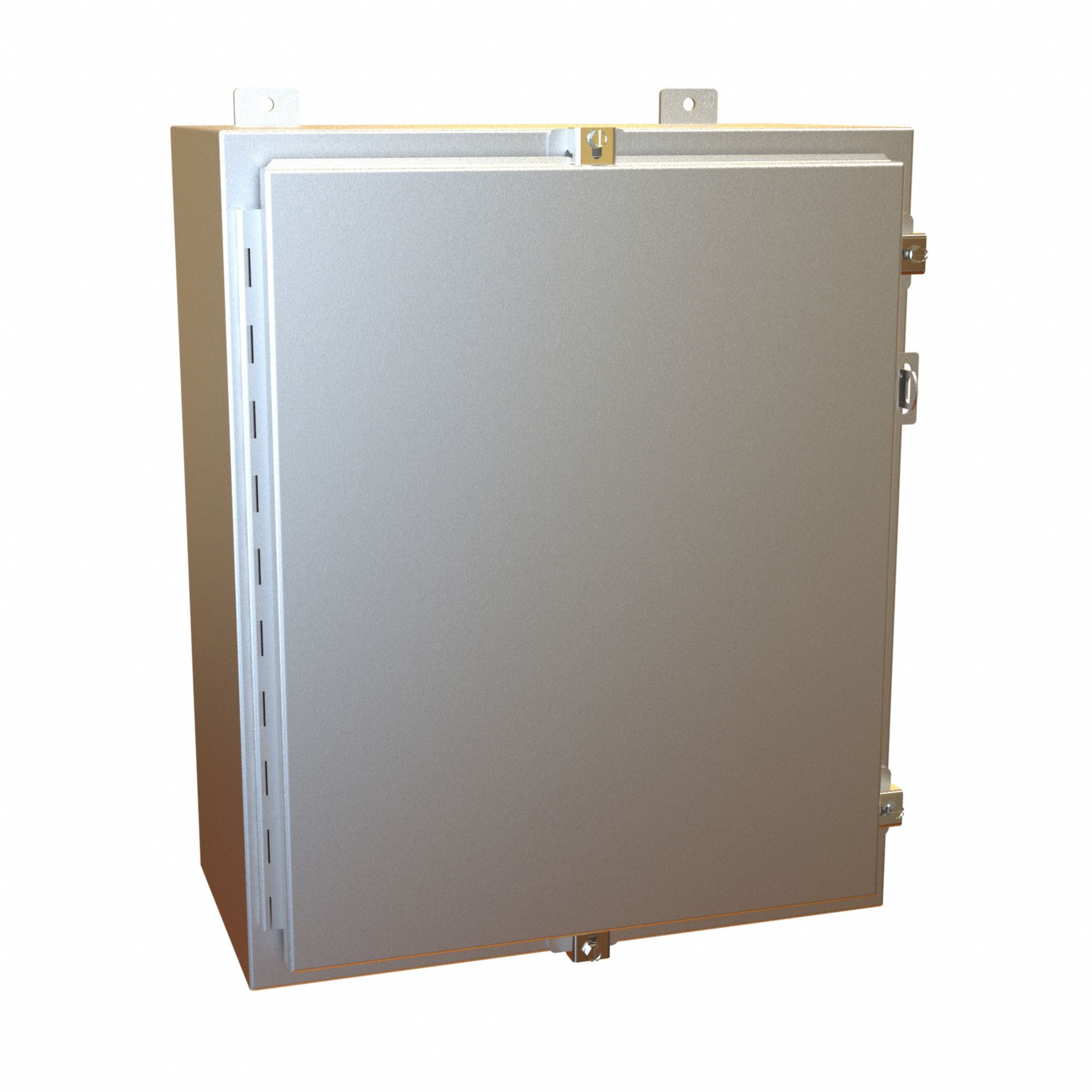Electrical Enclosure: Aluminum, 24 in x 20 in x 10 in, NEMA 12/13/4/4X, w/Panel, Solid Cover