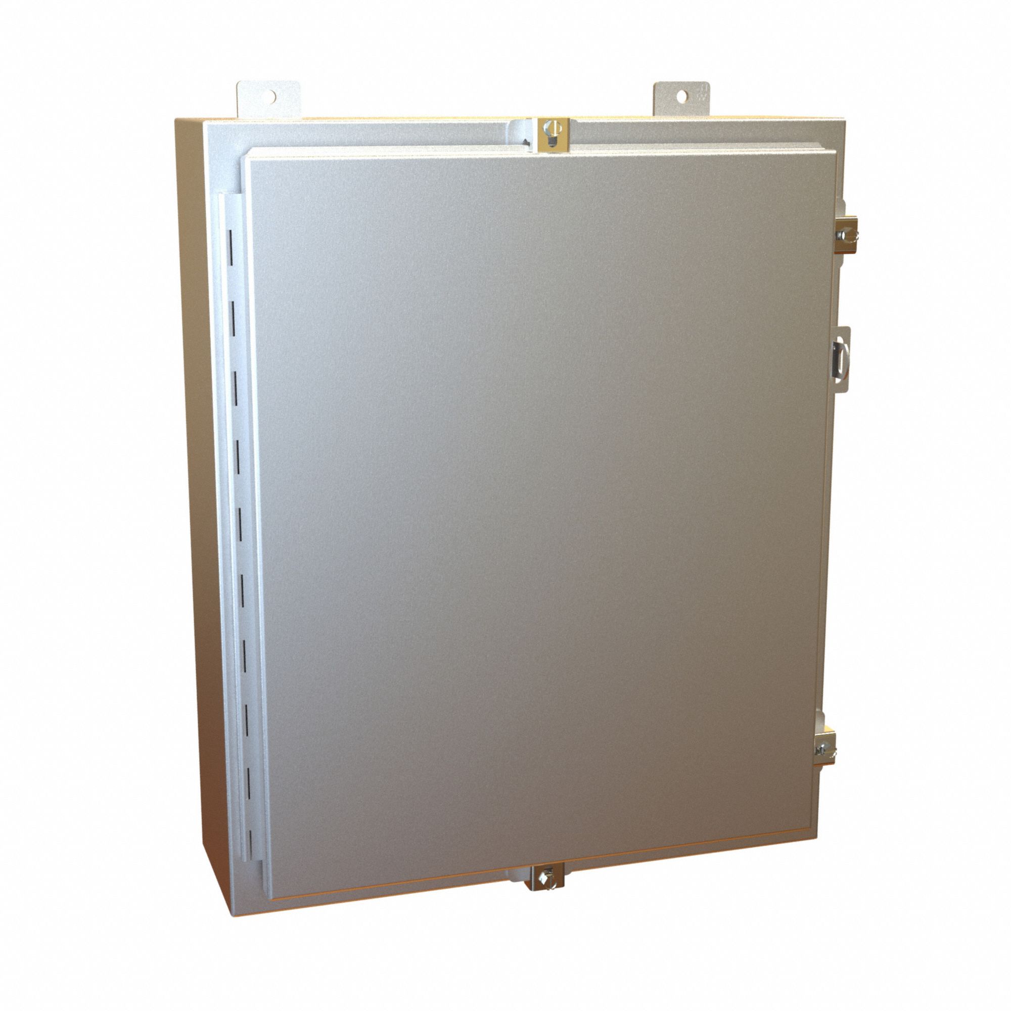 Electrical Enclosure: Aluminum, 24 in x 20 in x 6 in, NEMA 12/13/4/4X, w/Panel, Solid Cover