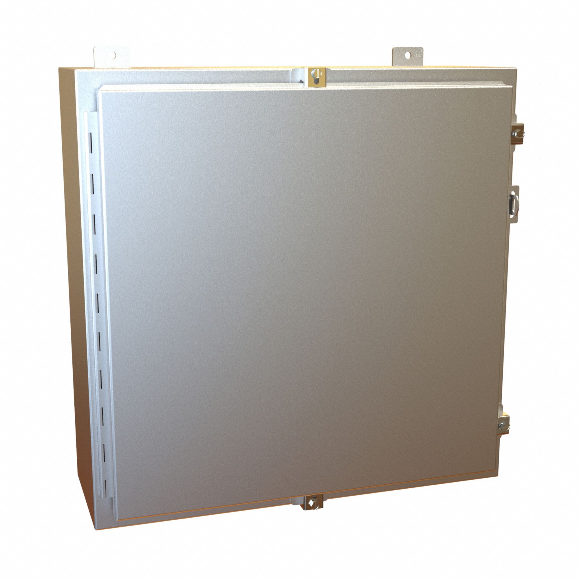 Electrical Enclosure: Aluminum, 24 in x 24 in x 8 in, NEMA 12/13/4/4X, w/Panel, Solid Cover