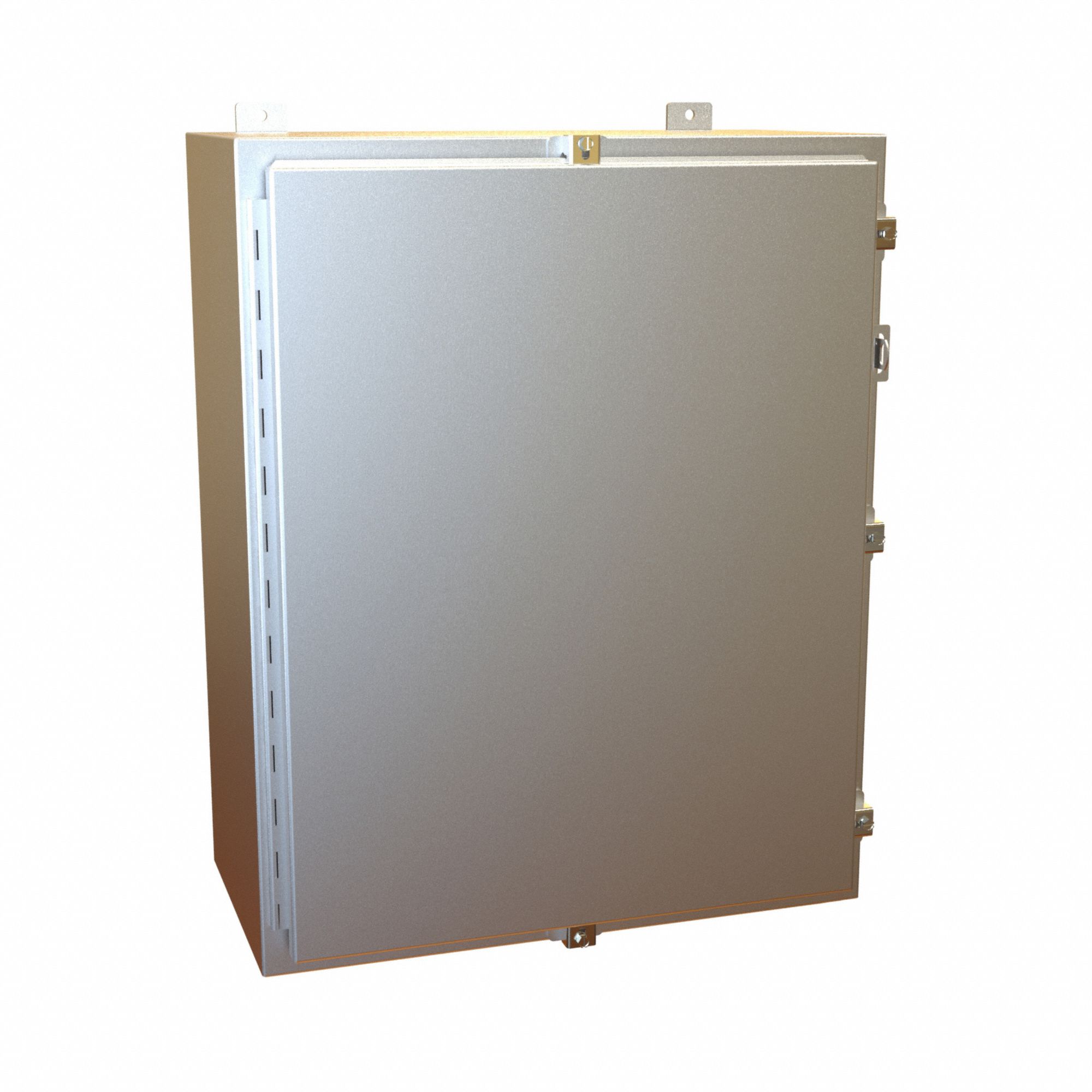 Electrical Enclosure: Aluminum, 30 in x 24 in x 12 in, NEMA 12/13/4/4X, w/Panel, Solid Cover