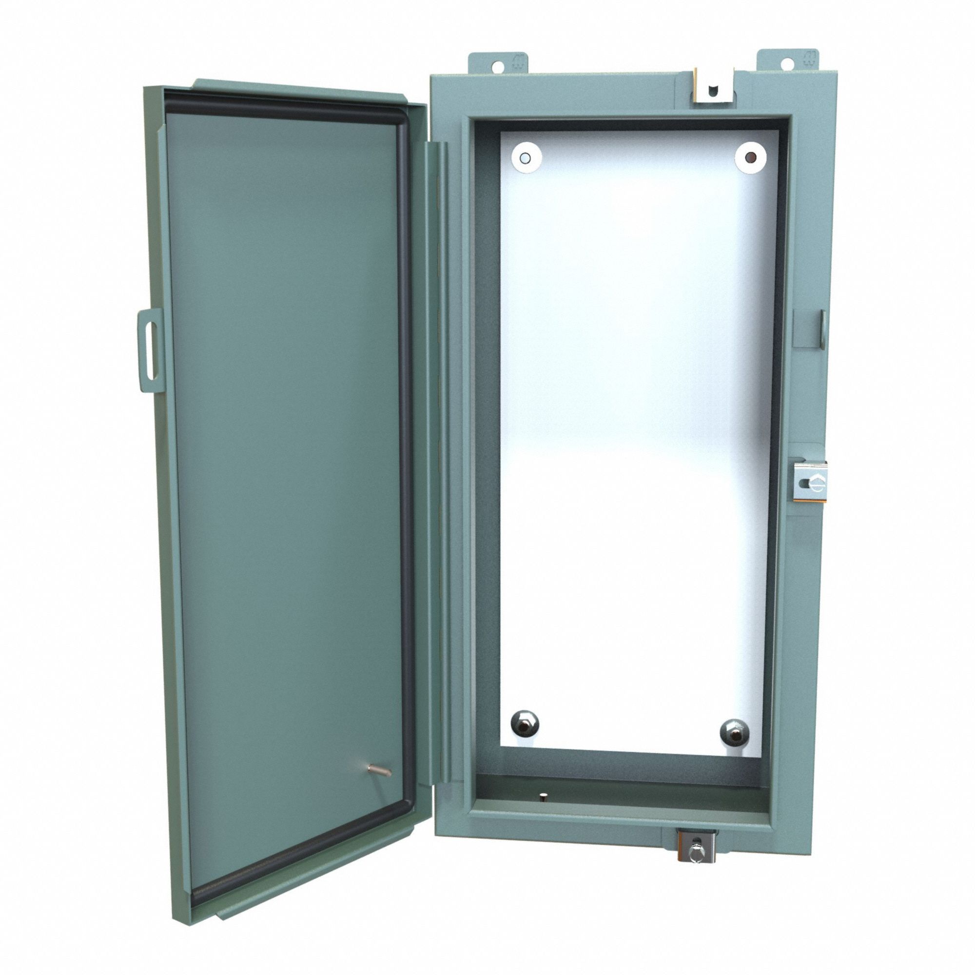 Electrical Enclosure: Steel, 24 in x 12 in x 6 in, NEMA 12/13/3R/4, w/Panel, Solid Cover