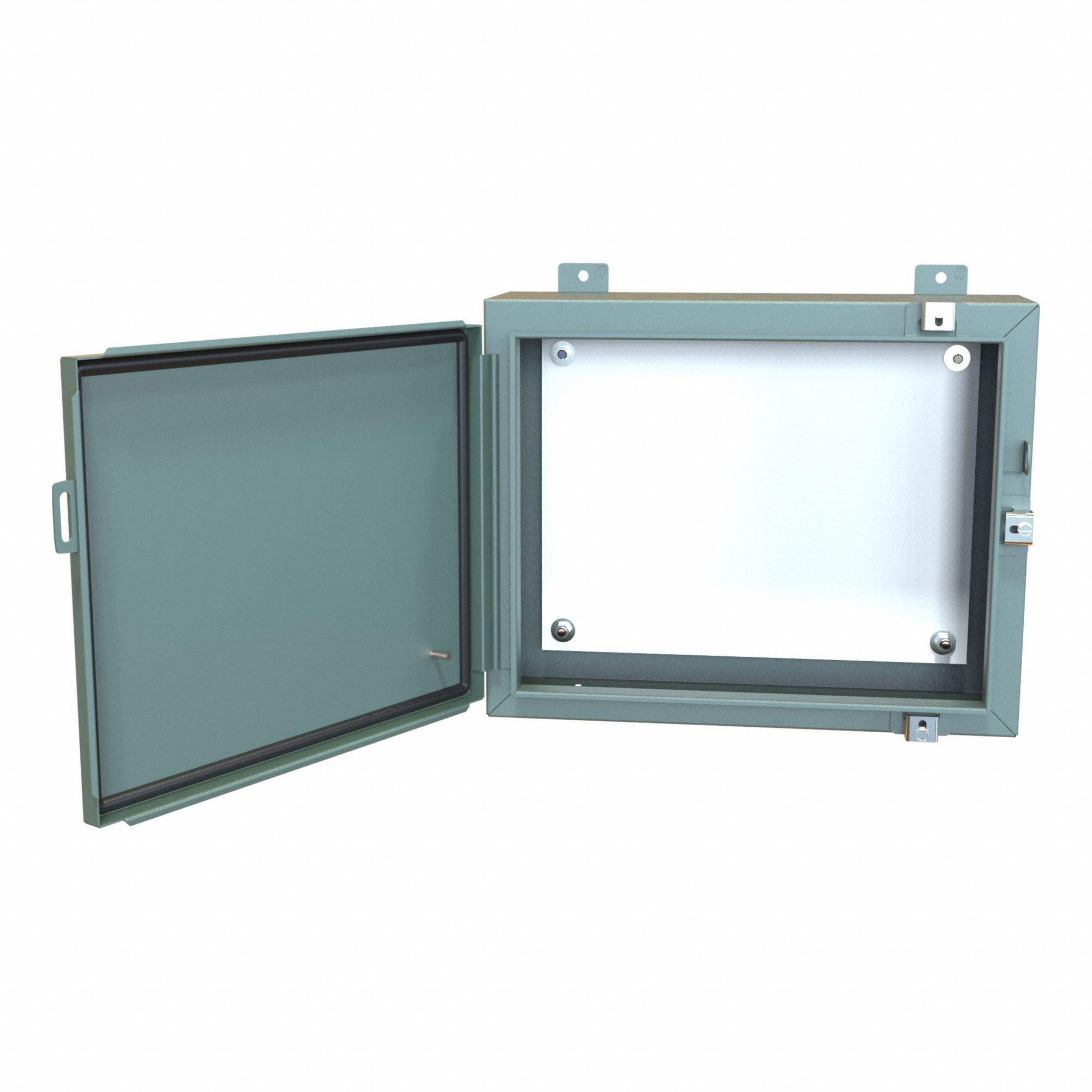 Electrical Enclosure: Steel, 16 in x 20 in x 6 in, NEMA 12/13/3R/4, w/Panel, Solid Cover