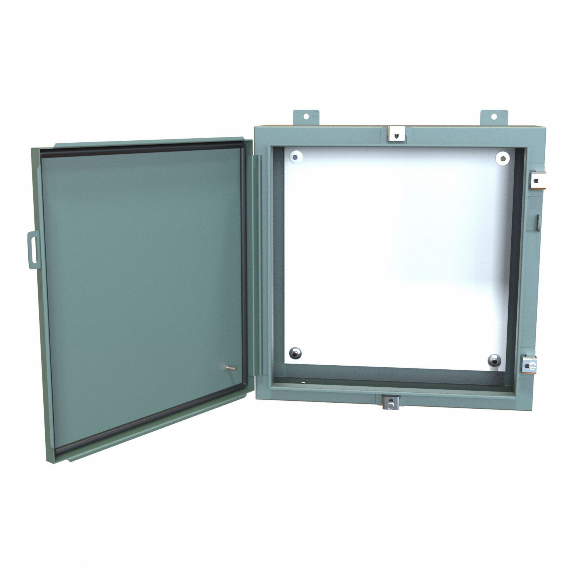 Electrical Enclosure: Steel, 20 in x 20 in x 6 in, NEMA 12/13/3R/4, w/Panel, Solid Cover