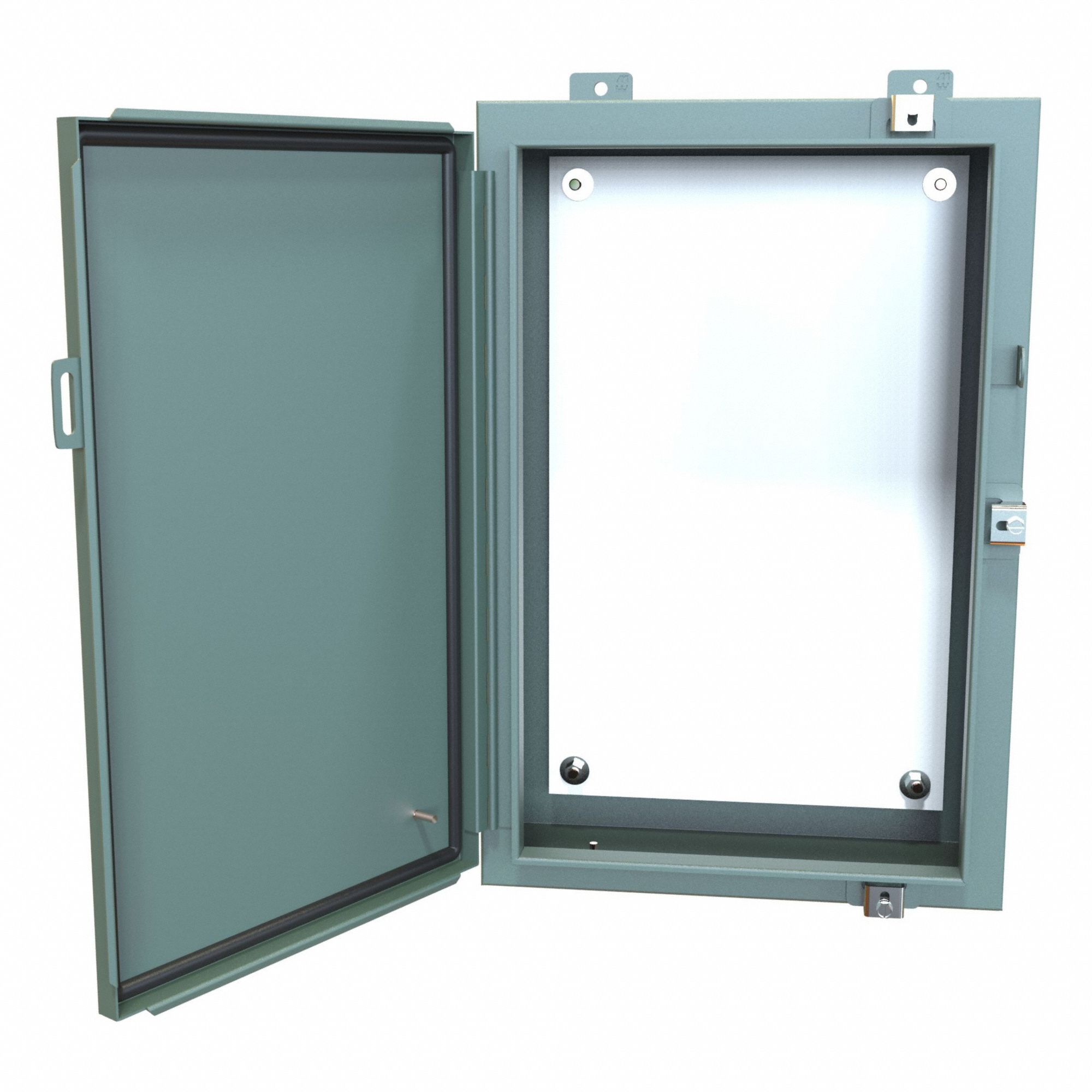 Electrical Enclosure: Steel, 24 in x 16 in x 6 in, NEMA 12/13/3R/4, w/Panel, Solid Cover