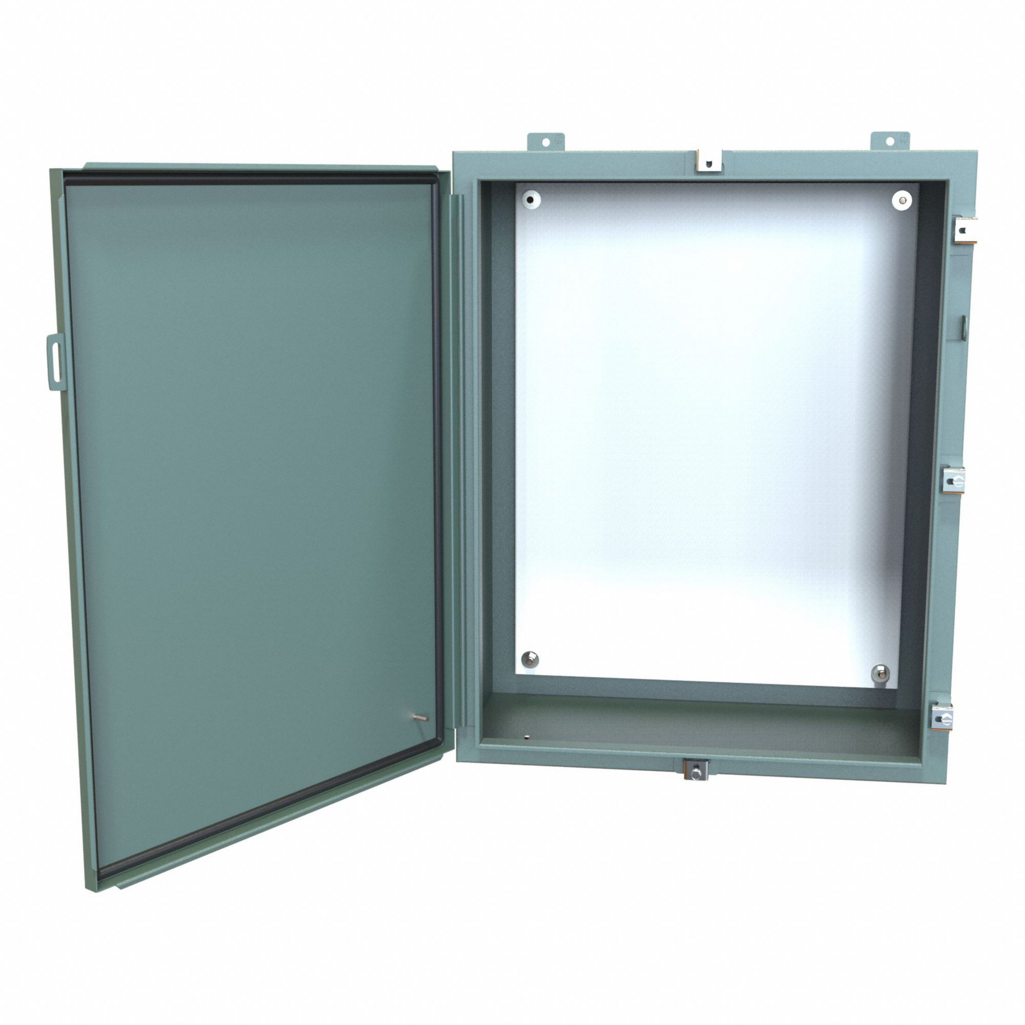 Electrical Enclosure: Steel, 30 in x 24 in x 12 in, NEMA 12/13/3R/4, w/Panel, Solid Cover