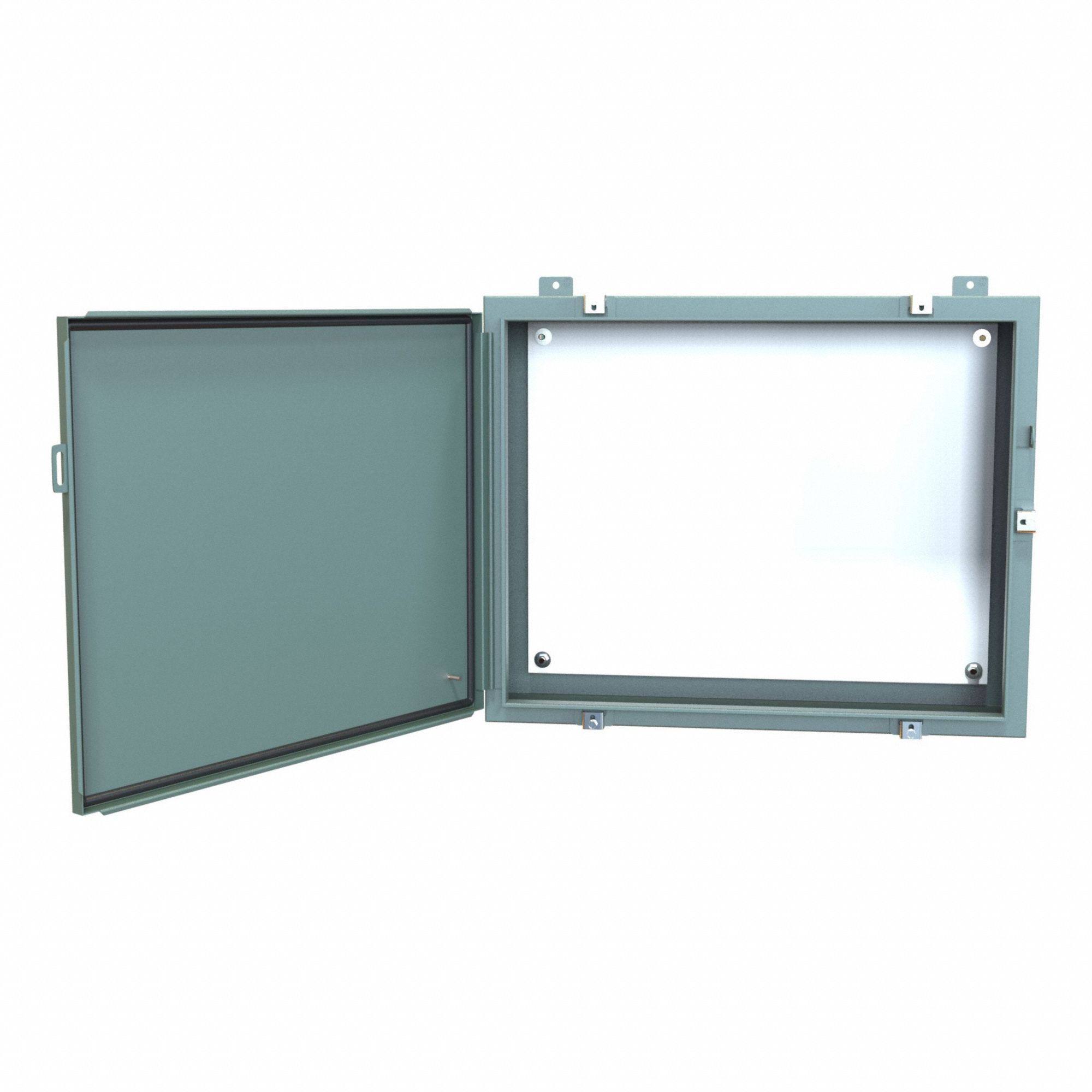 Electrical Enclosure: Steel, 24 in x 30 in x 8 in, NEMA 12/13/3R/4, w/Panel, Solid Cover