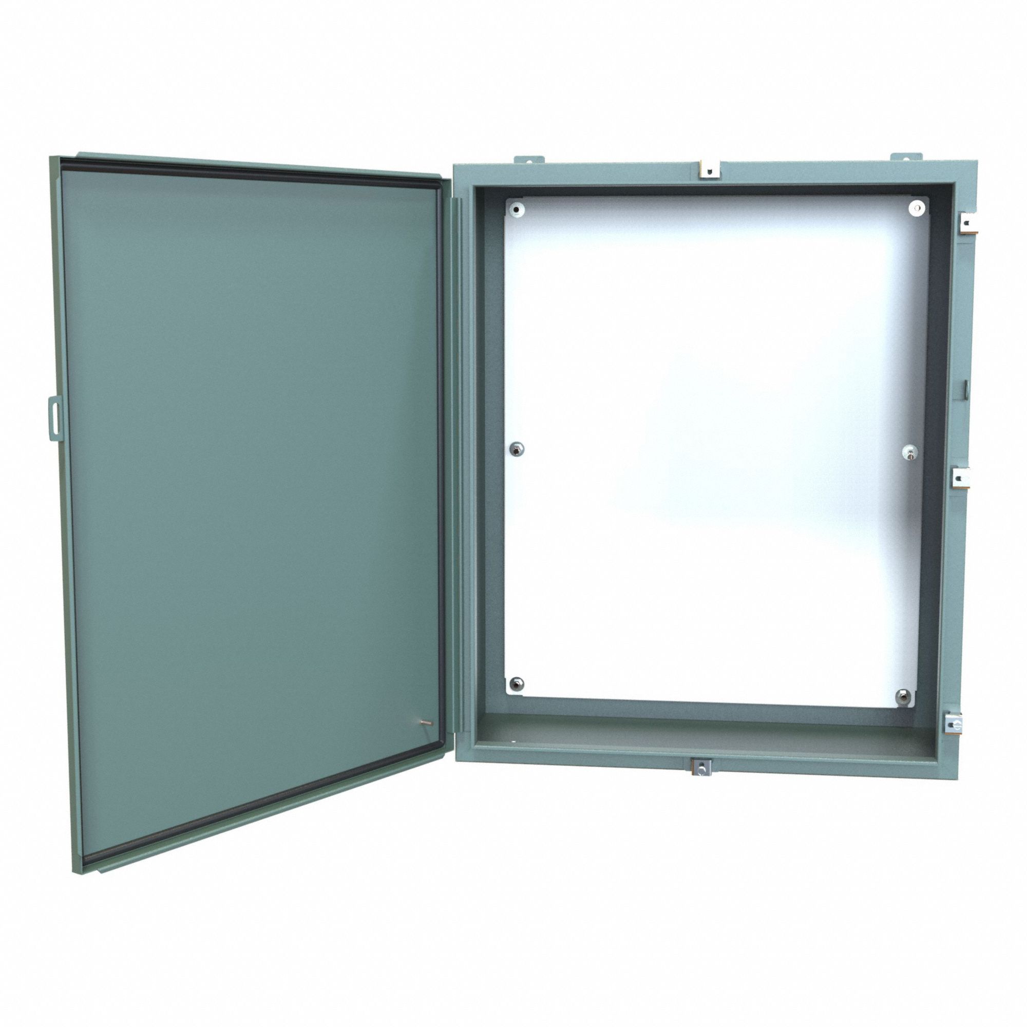 Electrical Enclosure: Steel, 36 in x 30 in x 12 in, NEMA 12/13/3R/4, w/Panel, Solid Cover