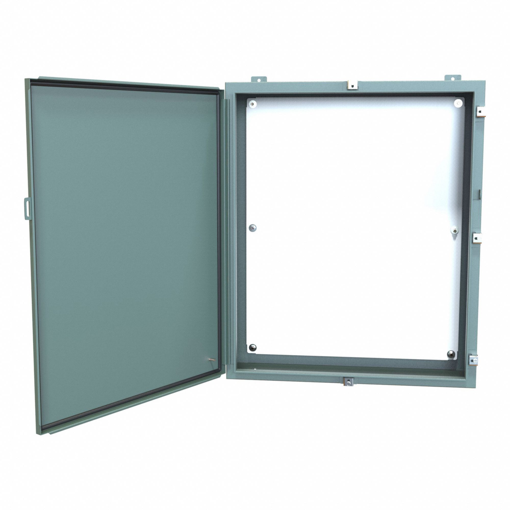 Electrical Enclosure: Steel, 36 in x 30 in x 8 in, NEMA 12/13/3R/4, w/Panel, Solid Cover