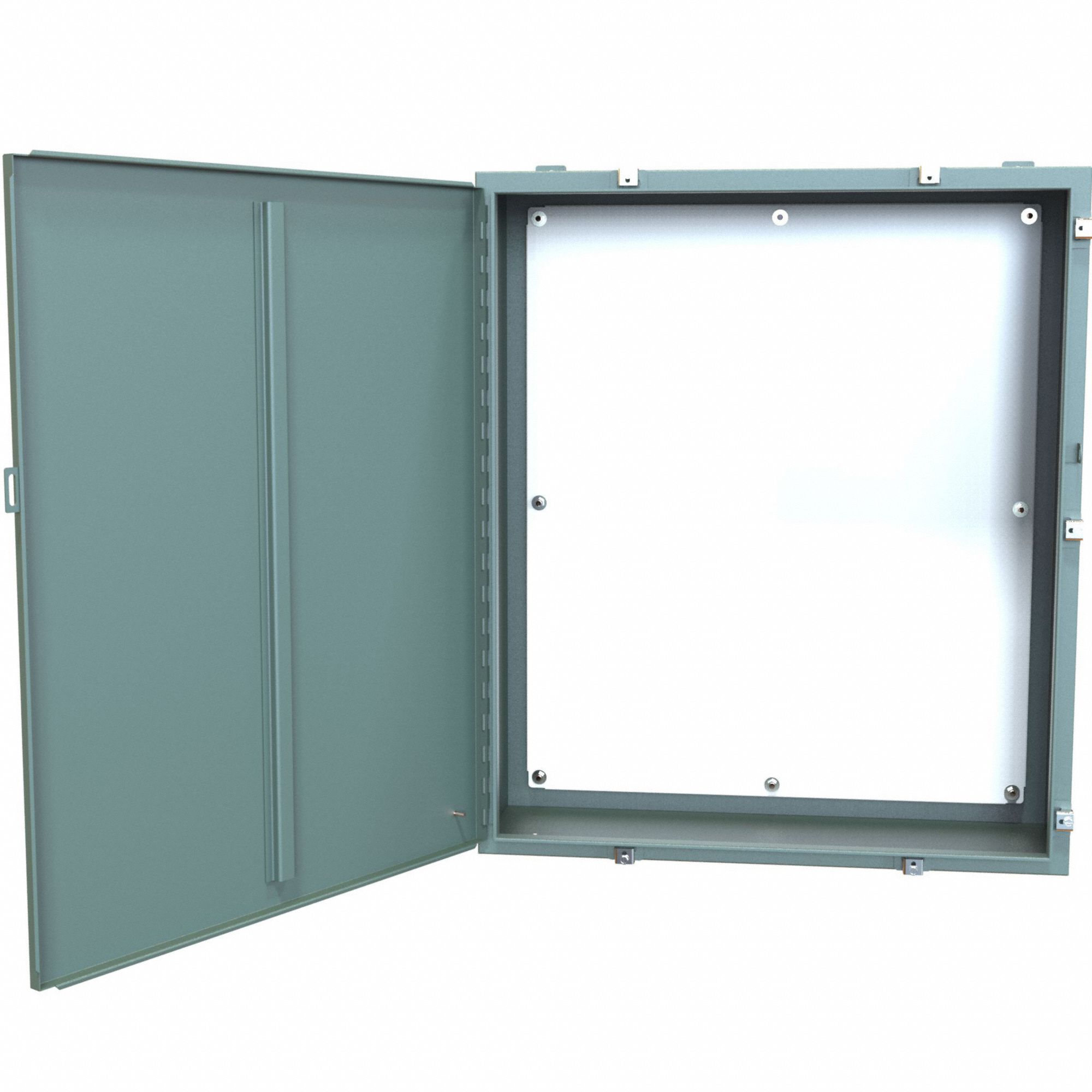 Electrical Enclosure: Steel, 42 in x 36 in x 12 in, NEMA 12/13/3R/4, w/Panel, Solid Cover