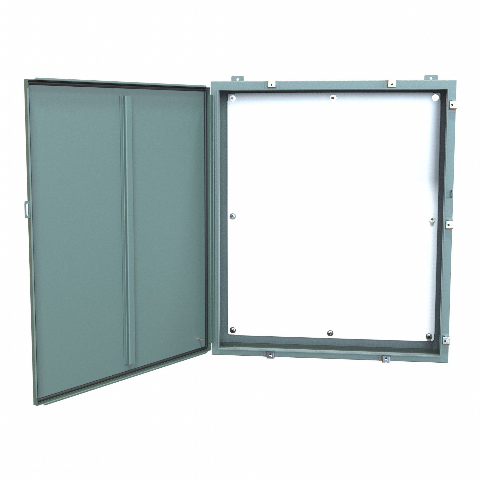 Electrical Enclosure: Steel, 42 in x 36 in x 8 in, NEMA 12/13/3R/4, w/Panel, Solid Cover