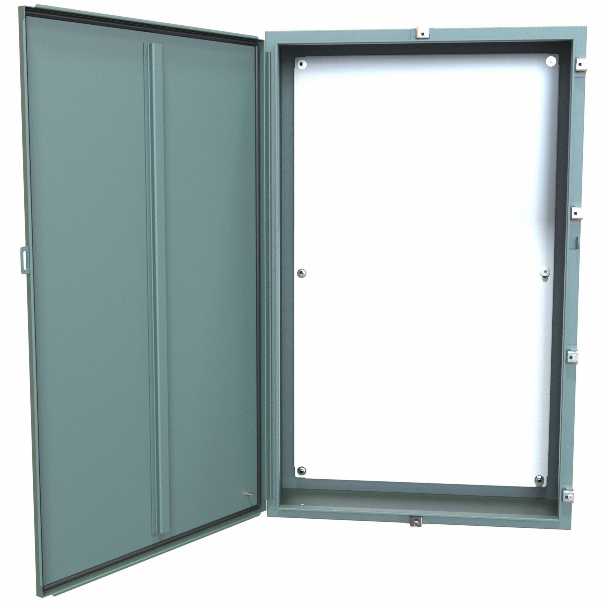 Electrical Enclosure: Steel, 48 in x 30 in x 10 in, NEMA 12/13/3R/4, w/Panel, Solid Cover