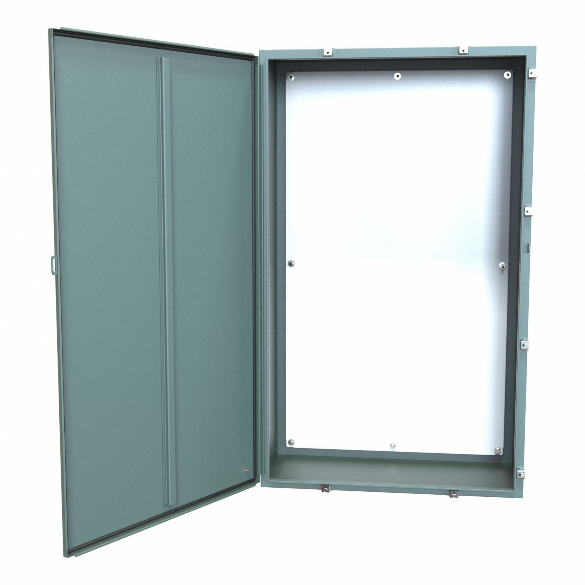 Electrical Enclosure: Steel, 60 in x 36 in x 16 in, NEMA 12/13/3R/4, w/Panel, Solid Cover