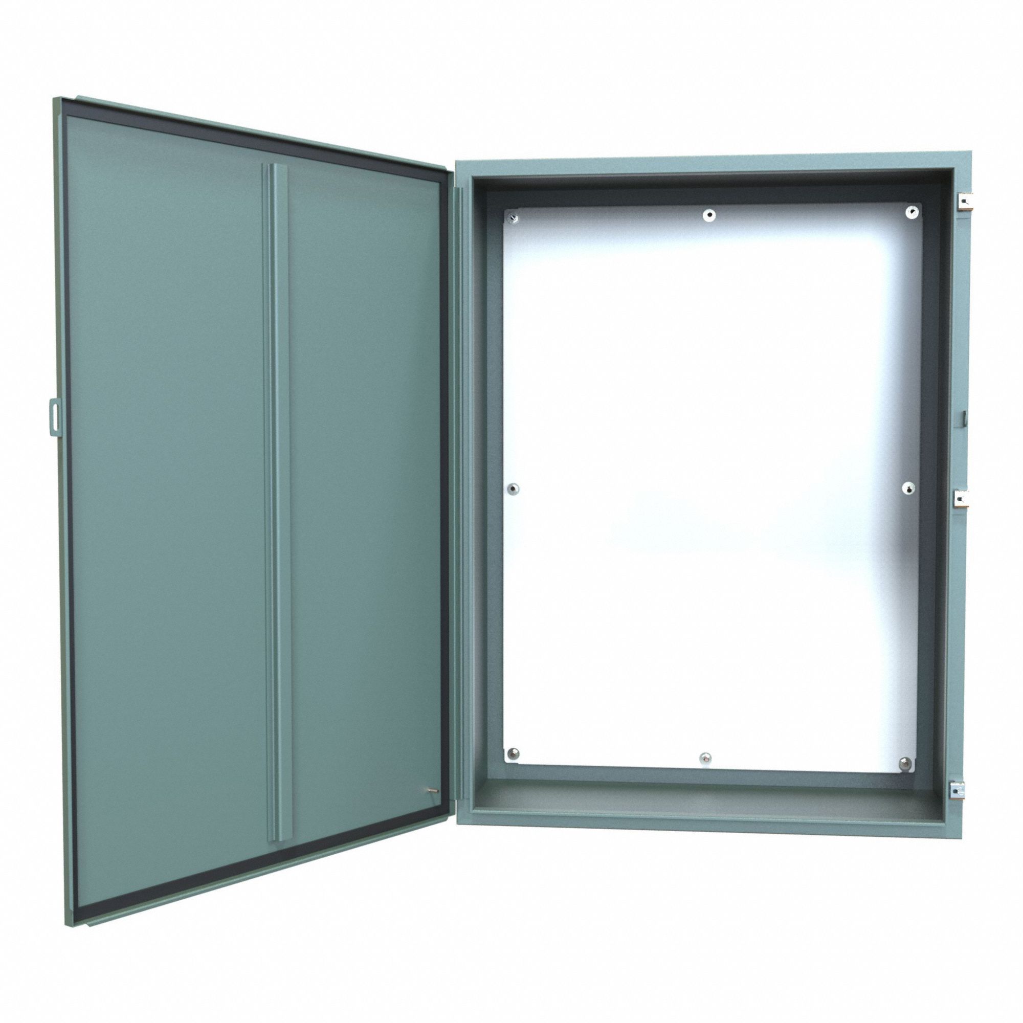 Electrical Enclosure: Steel, 48 in x 36 in x 16 in, NEMA 12/13, w/Panel, Solid Cover, Hinged