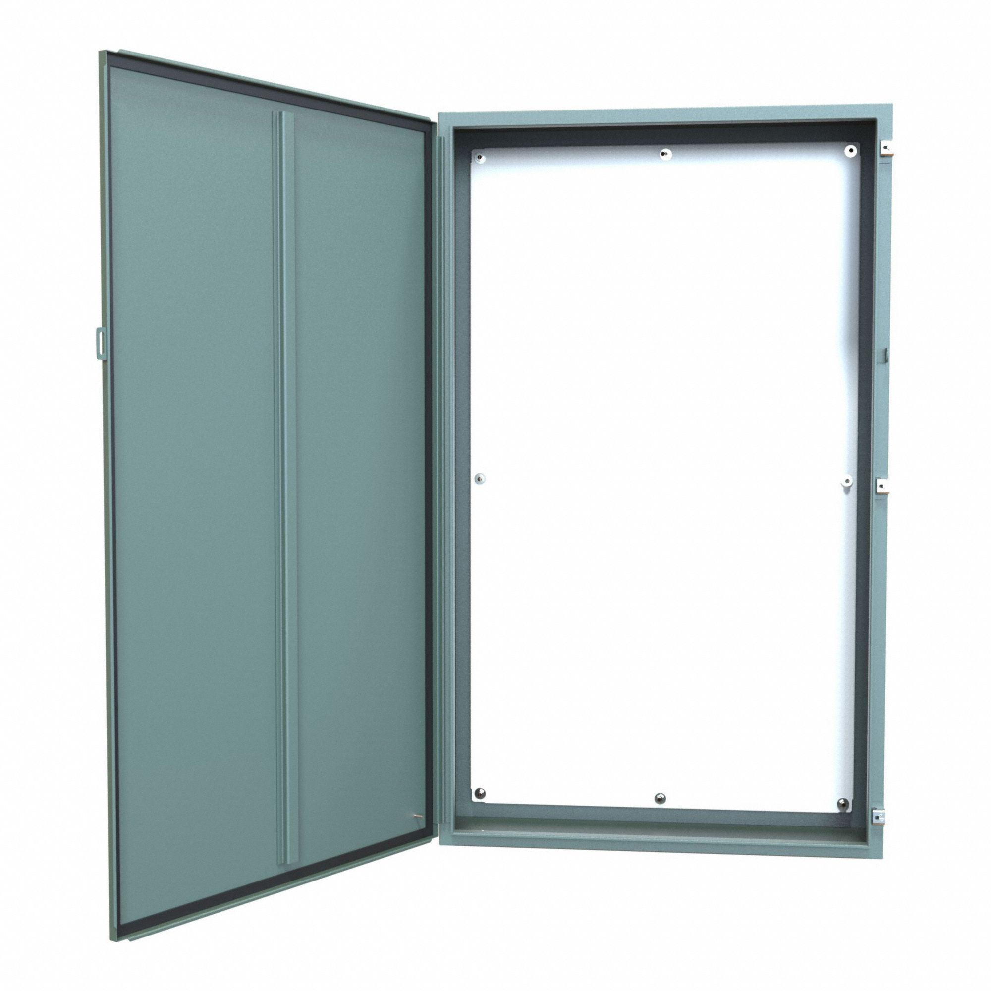 Electrical Enclosure: Steel, 60 in x 36 in x 10 in, NEMA 12/13, w/Panel, Solid Cover, Hinged