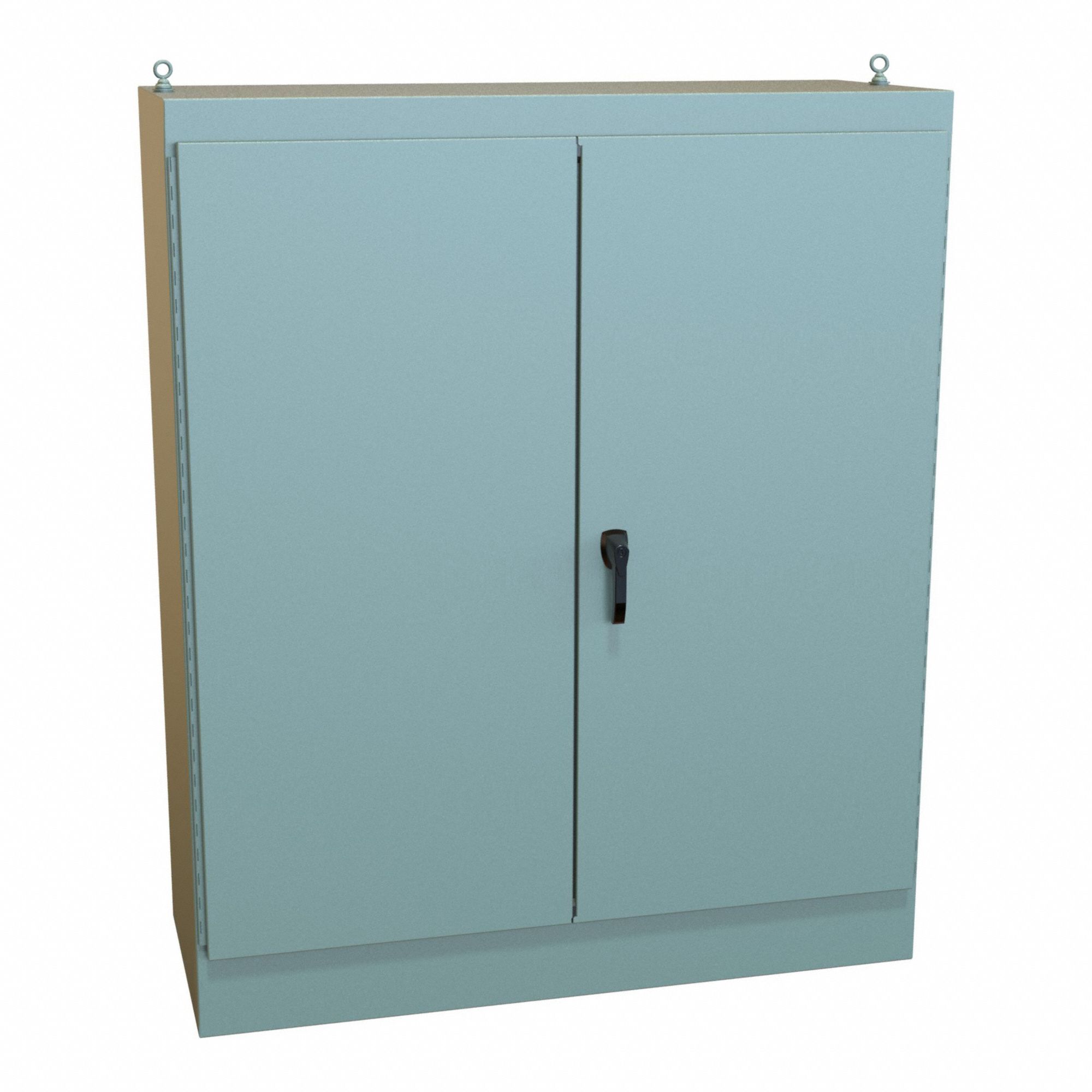 Enclosure: Steel, 72 in x 60 in x 24 in, NEMA 12, Solid Cover, Hinged