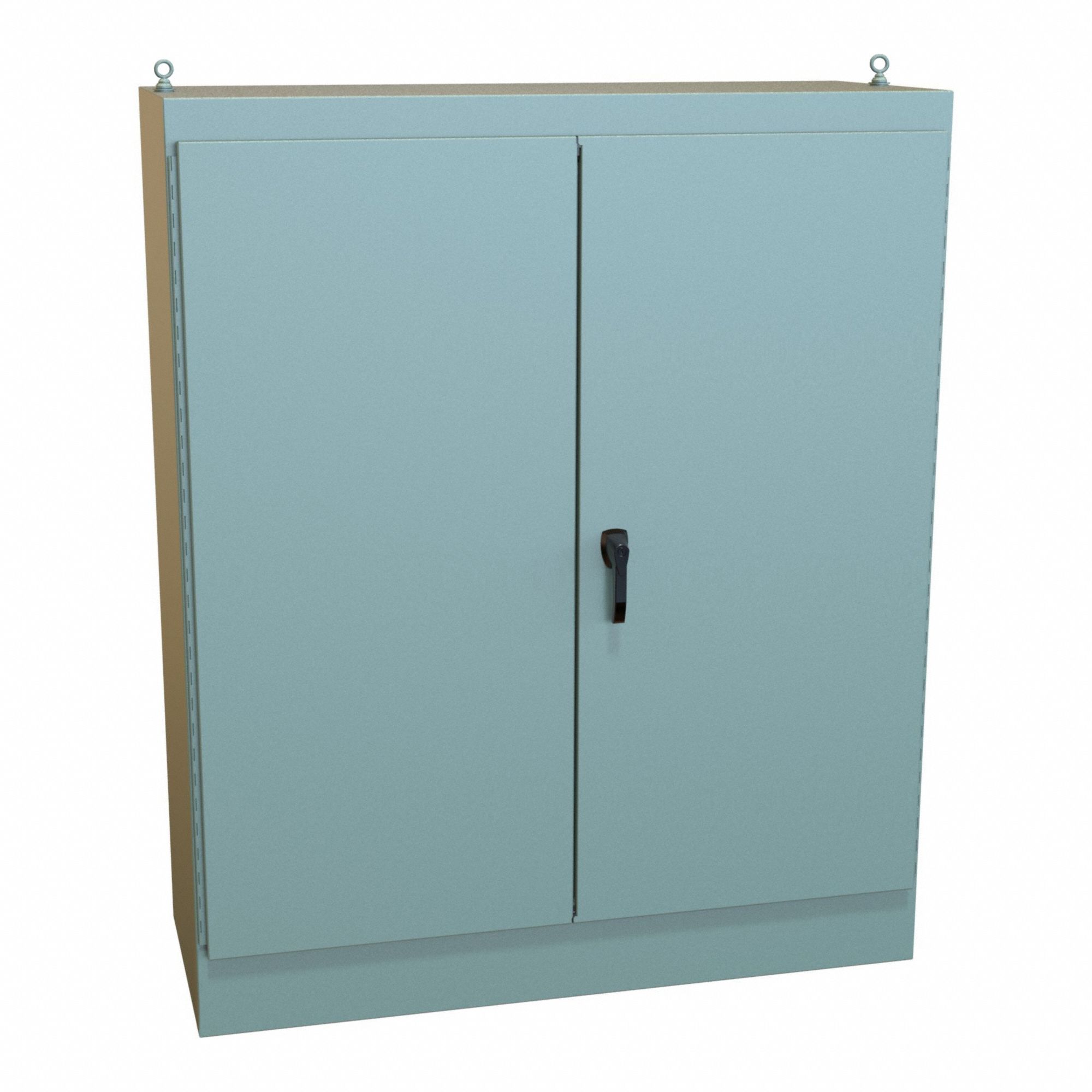 Enclosure: Steel, 72 in x 60 in x 24 in, NEMA 12, Solid Cover, Hinged, Dust Tight