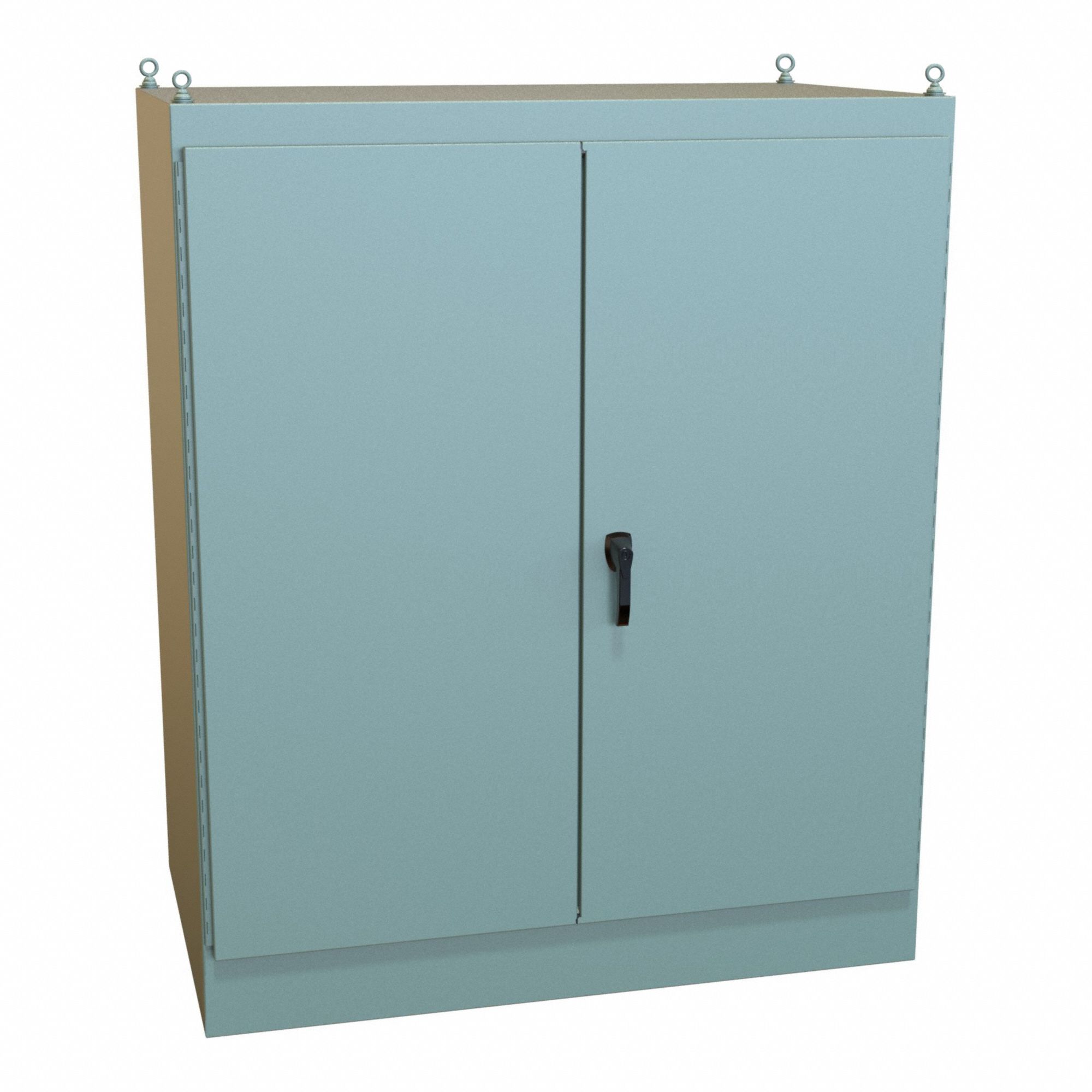 Enclosure: Steel, 72 in x 60 in x 36 in, NEMA 12, Solid Cover, Hinged, Dust Tight