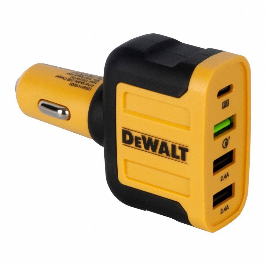 Mobile USB PD Charger 4-Port, 60W: Charger, 4 Connections, Black/Yellow, USB, Universal