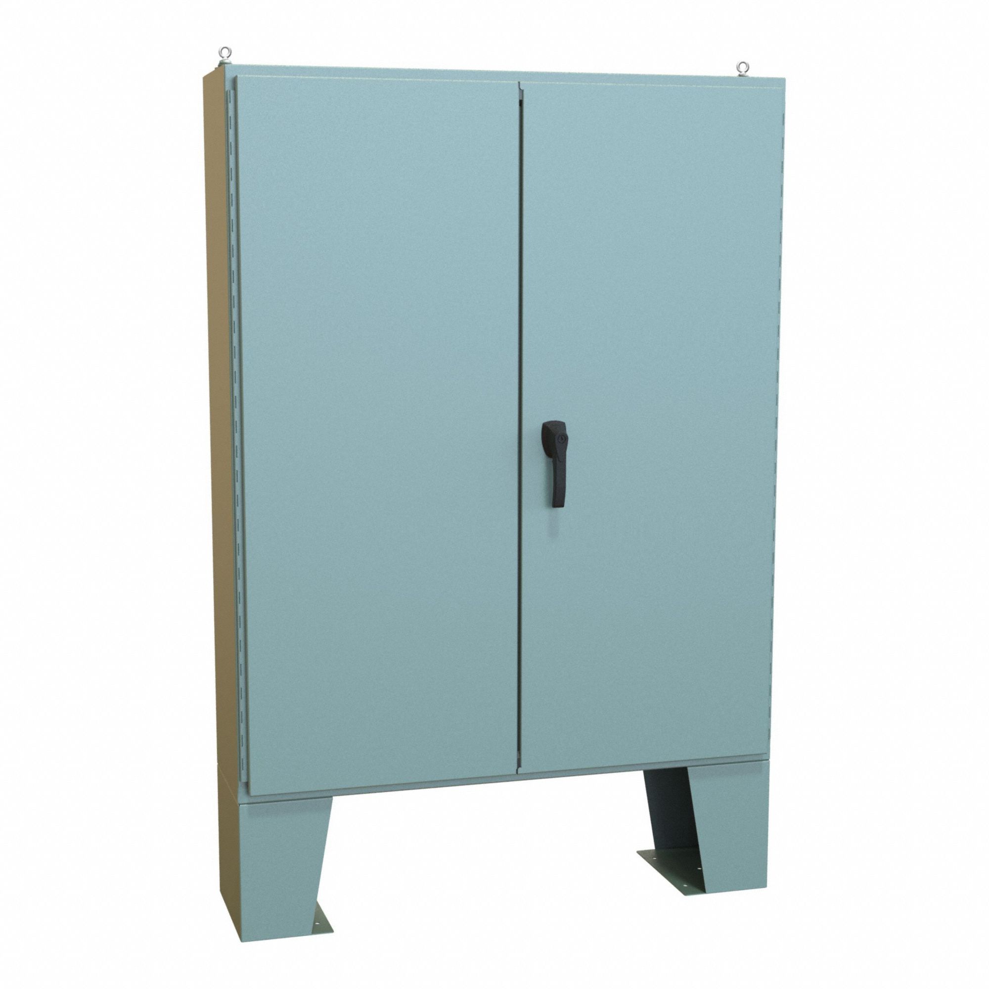 Electrical Enclosure: Steel, 60 in x 48 in x 13 in, NEMA 12, w/Panel, Solid Cover, Hinged