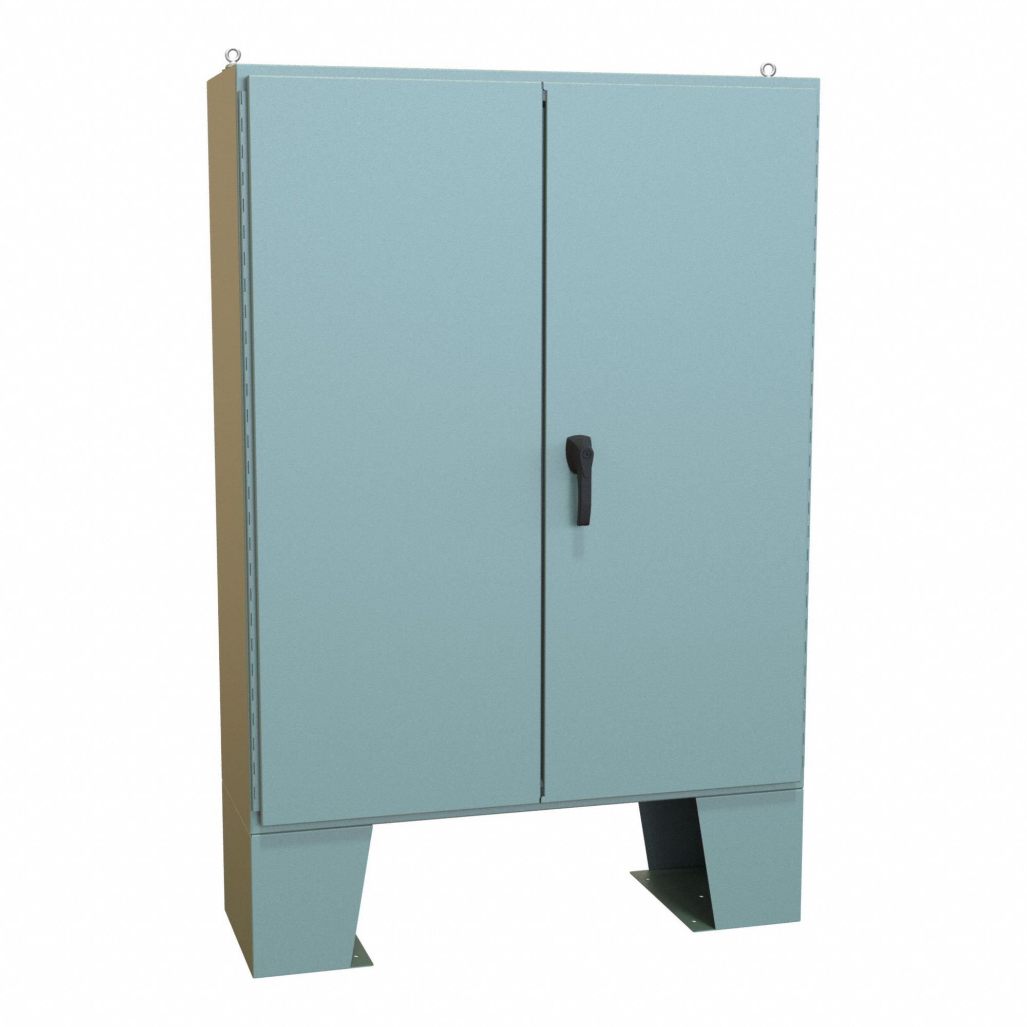 Electrical Enclosure: Steel, 60 in x 48 in x 17 in, NEMA 12, w/Panel, Solid Cover, Hinged
