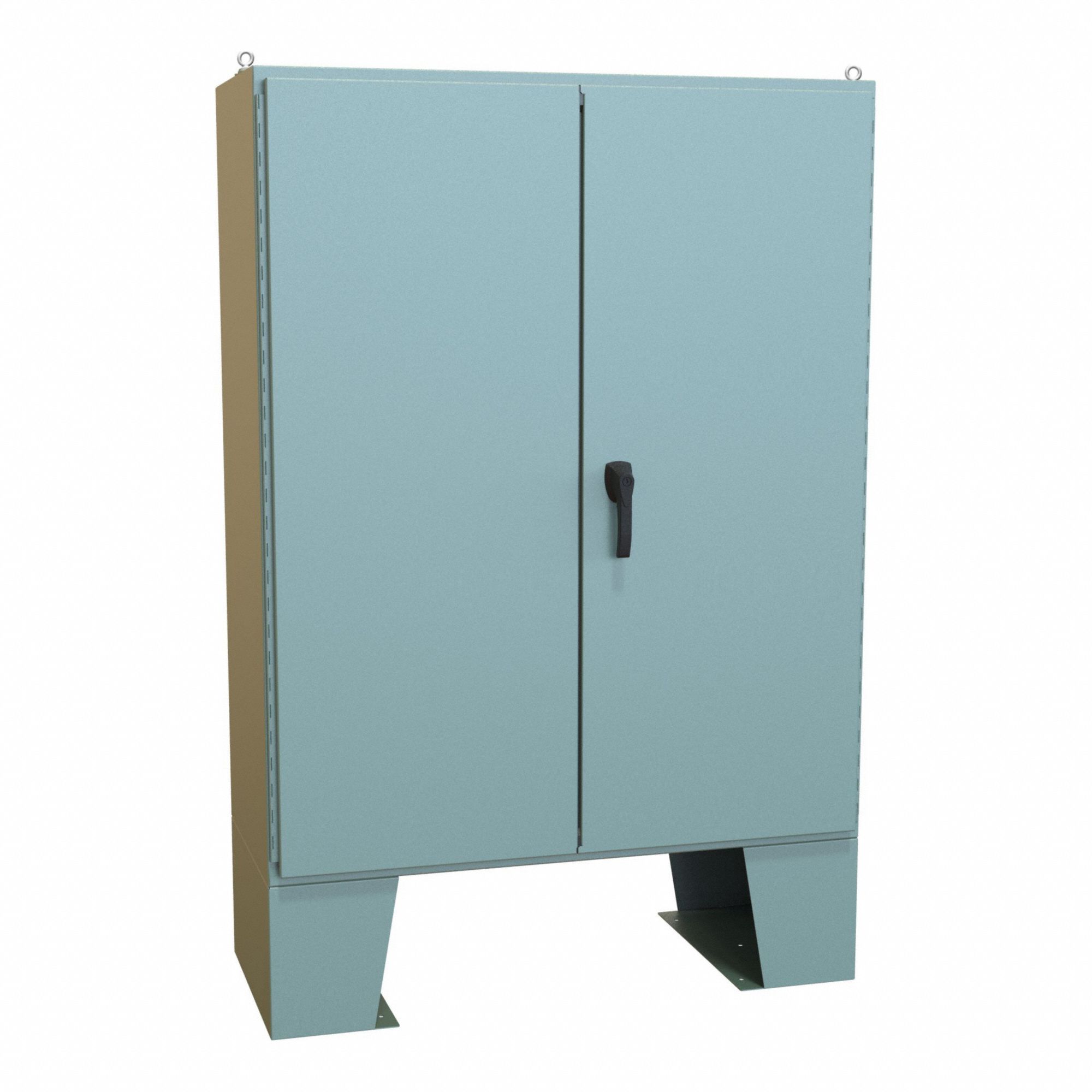 Electrical Enclosure: Steel, 60 in x 48 in x 21 in, NEMA 12, w/Panel, Solid Cover, Hinged