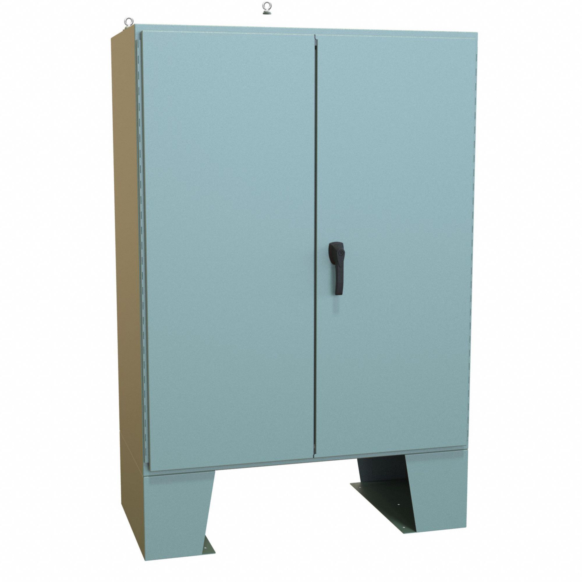 Electrical Enclosure: Steel, 60 in x 48 in x 25 in, NEMA 12, w/Panel, Solid Cover, Hinged