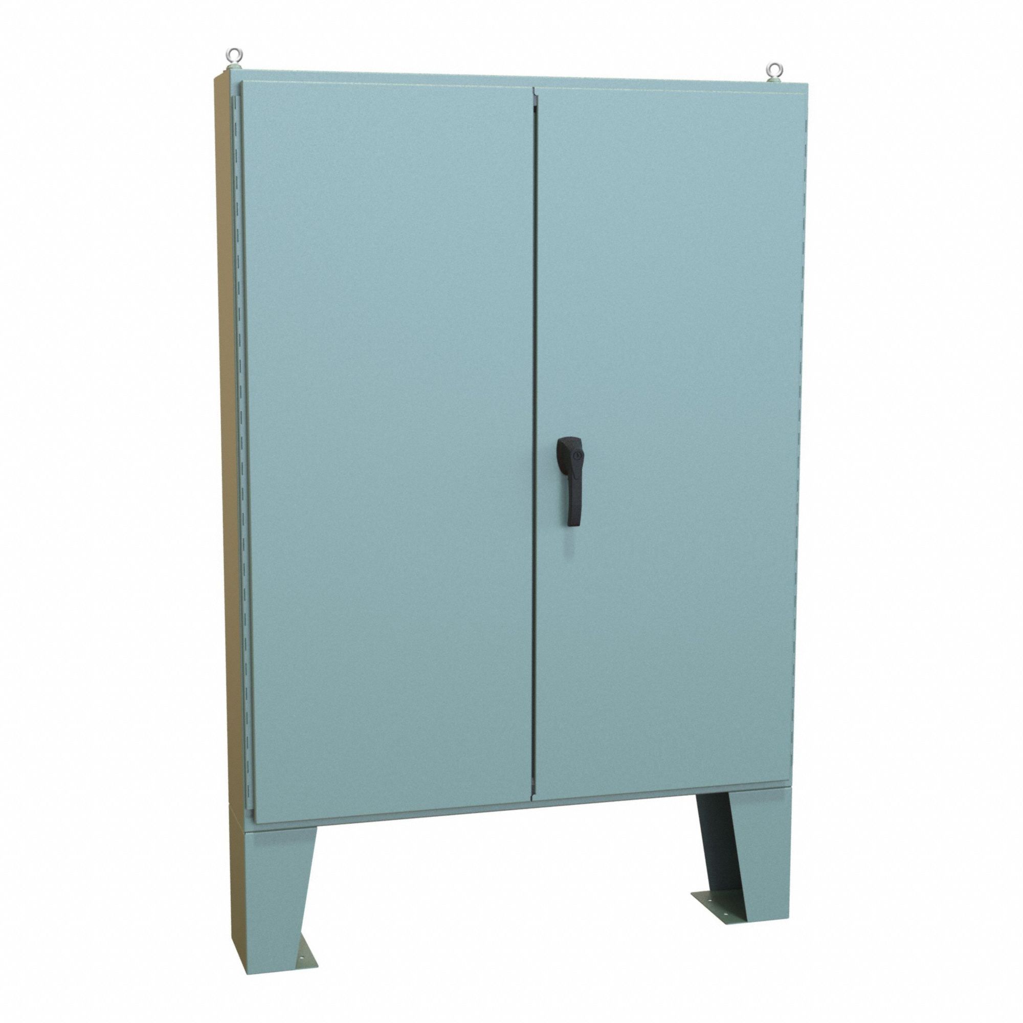 Electrical Enclosure: Steel, 60 in x 48 in x 9 in, NEMA 12, w/Panel, Solid Cover, Hinged