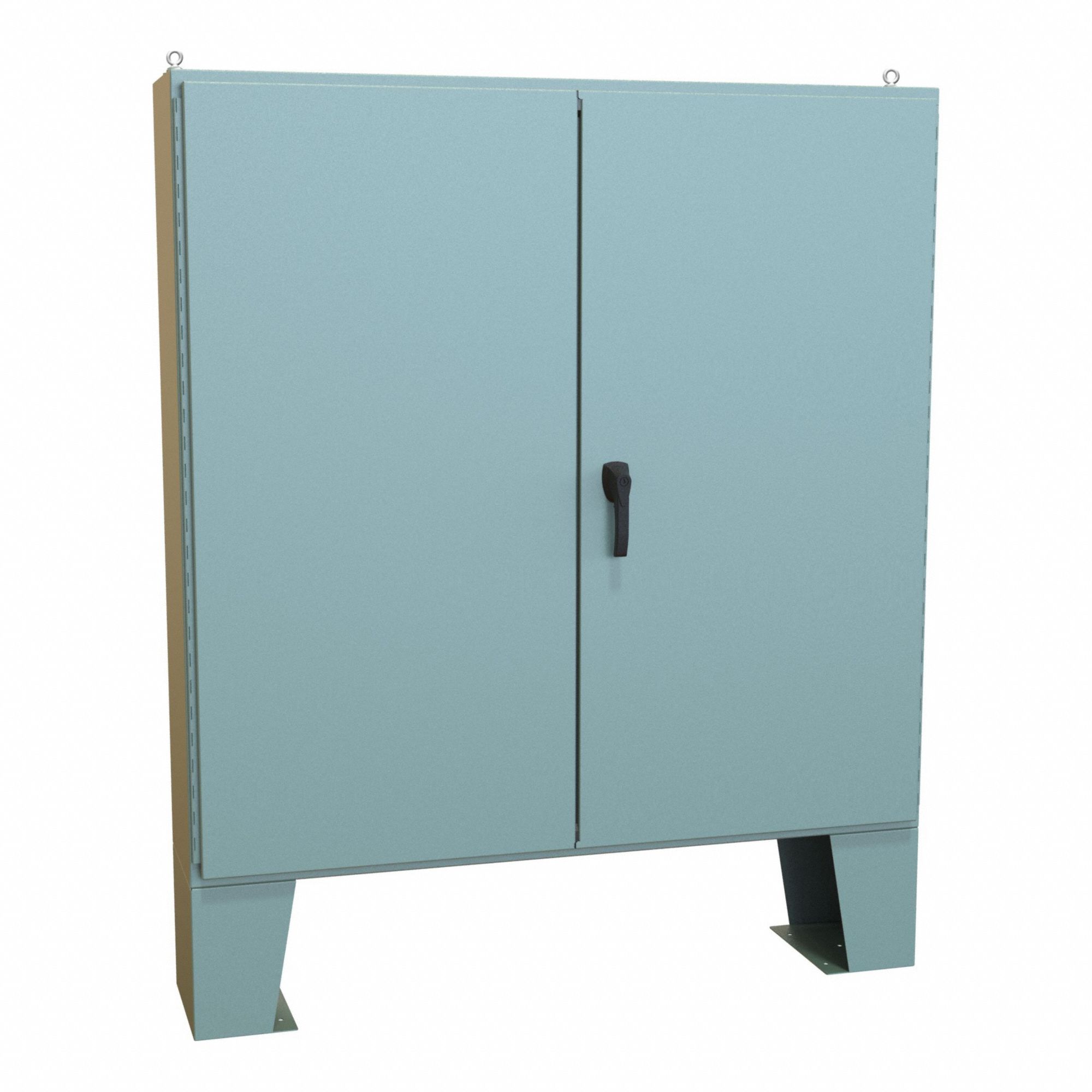 Electrical Enclosure: Steel, 60 in x 60 in x 13 in, NEMA 12, w/Panel, Solid Cover, Hinged