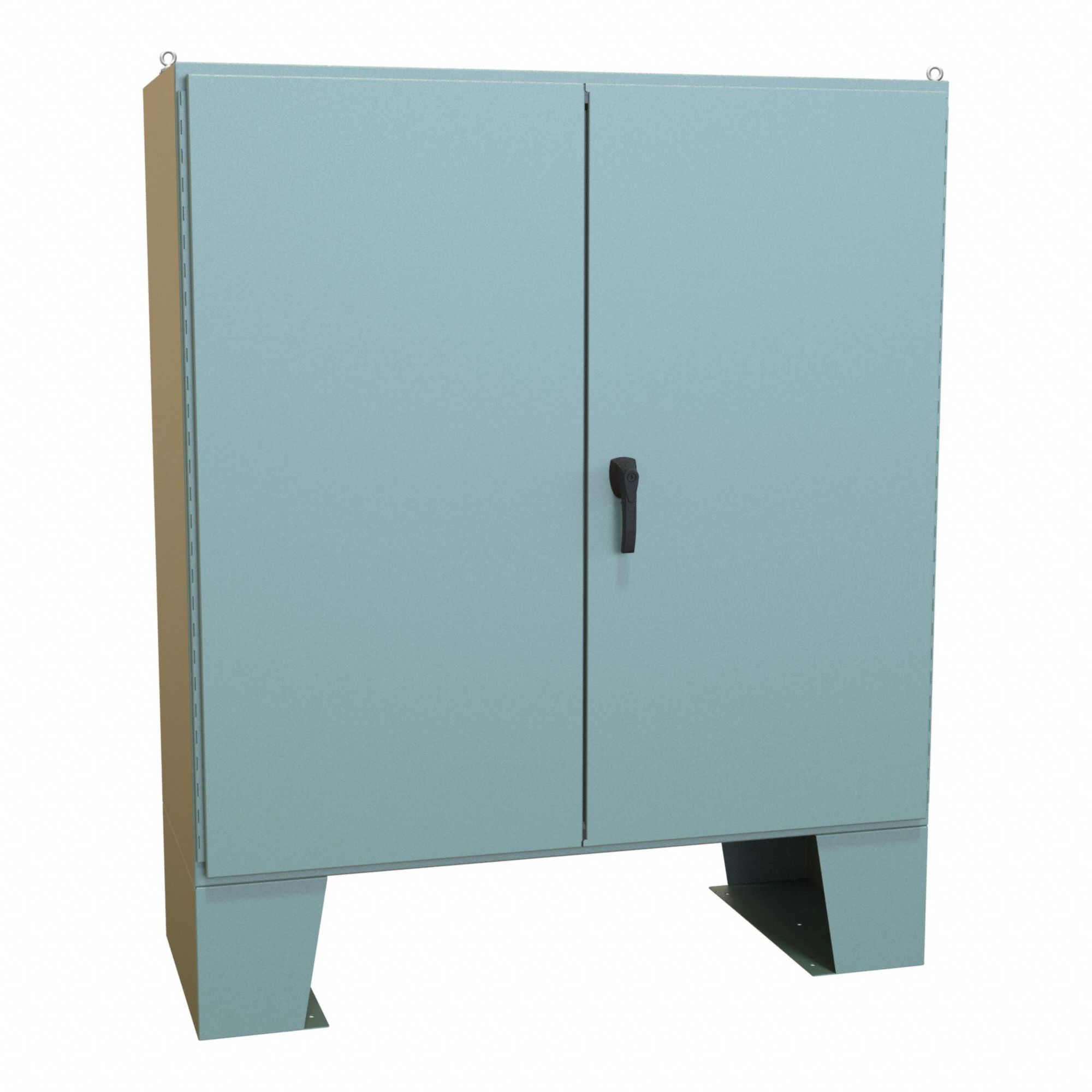 Electrical Enclosure: Steel, 60 in x 60 in x 25 in, NEMA 12, w/Panel, Solid Cover, Hinged