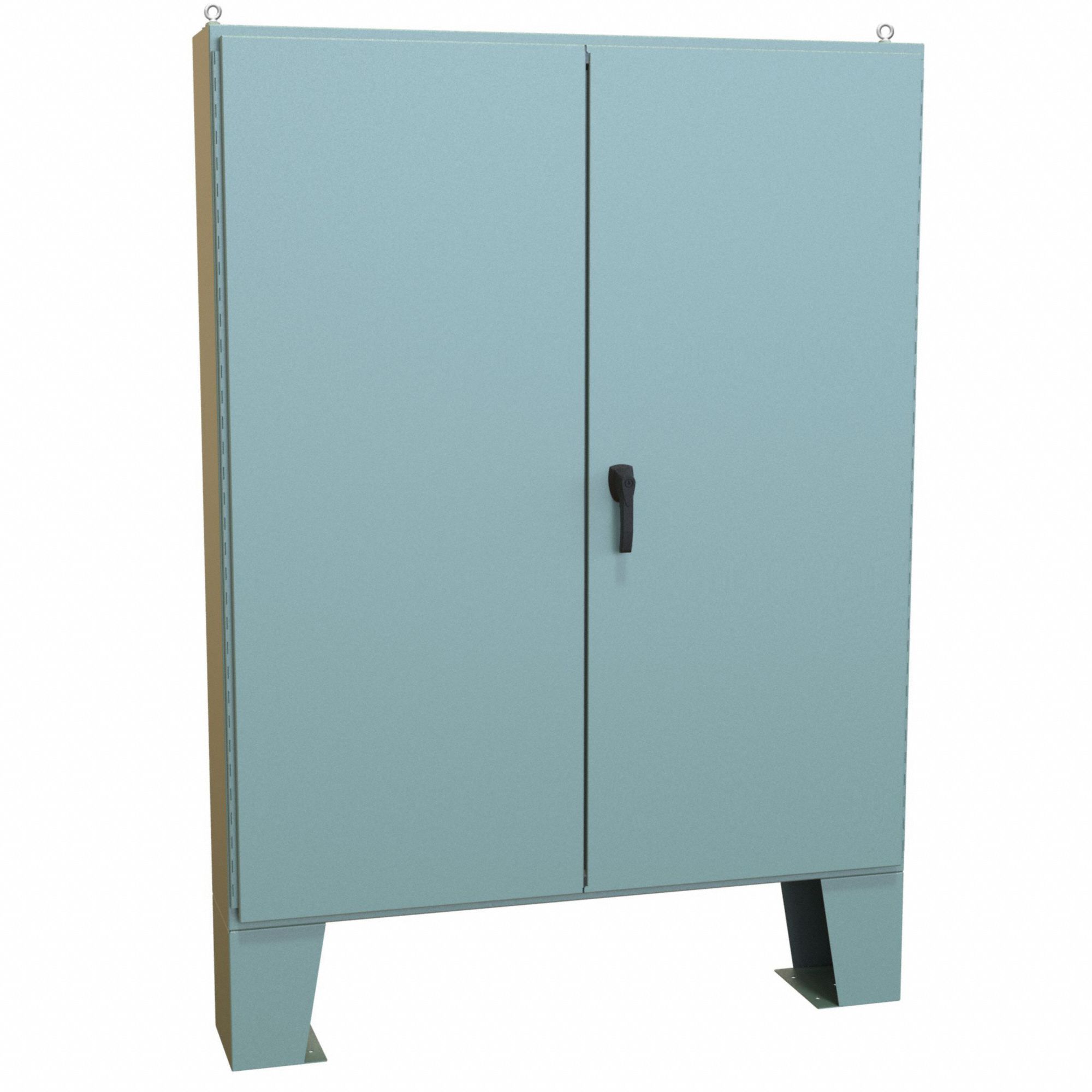 Electrical Enclosure: Steel, 72 in x 60 in x 11 in, NEMA 12, w/Panel, Solid Cover, Hinged