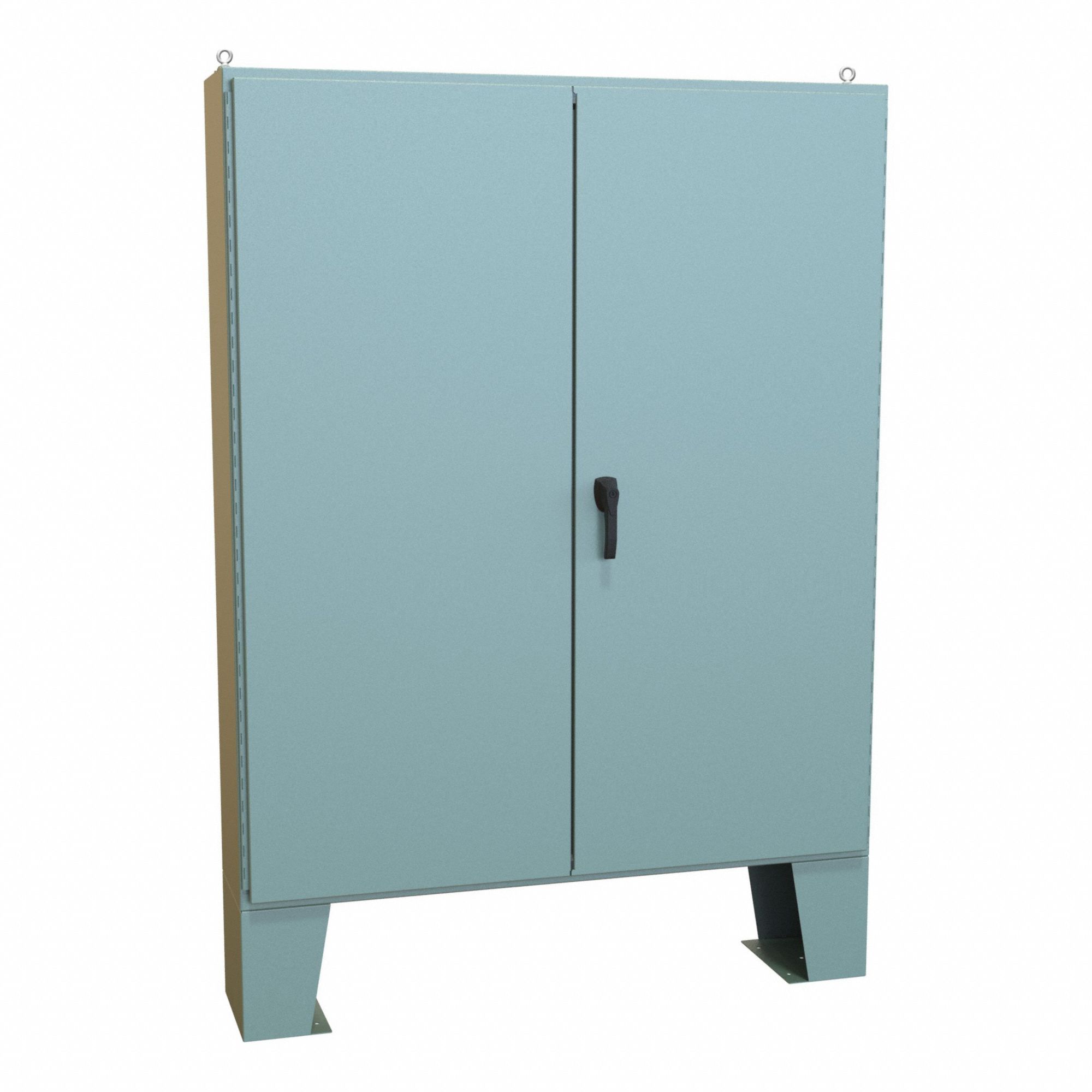 Electrical Enclosure: Steel, 72 in x 60 in x 13 in, NEMA 12, w/Panel, Solid Cover, Hinged