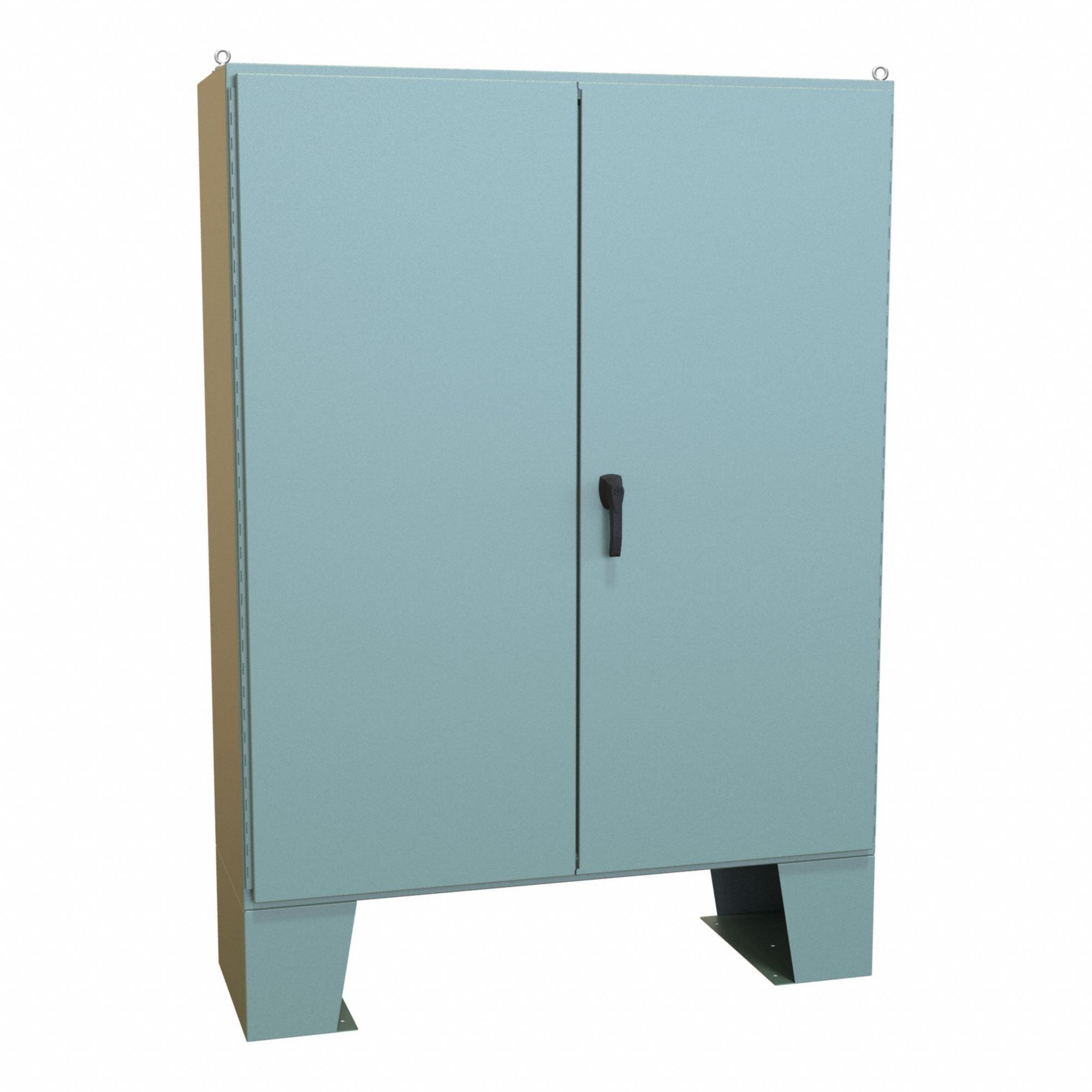 Electrical Enclosure: Steel, 72 in x 60 in x 21 in, NEMA 12, w/Panel, Solid Cover, Hinged