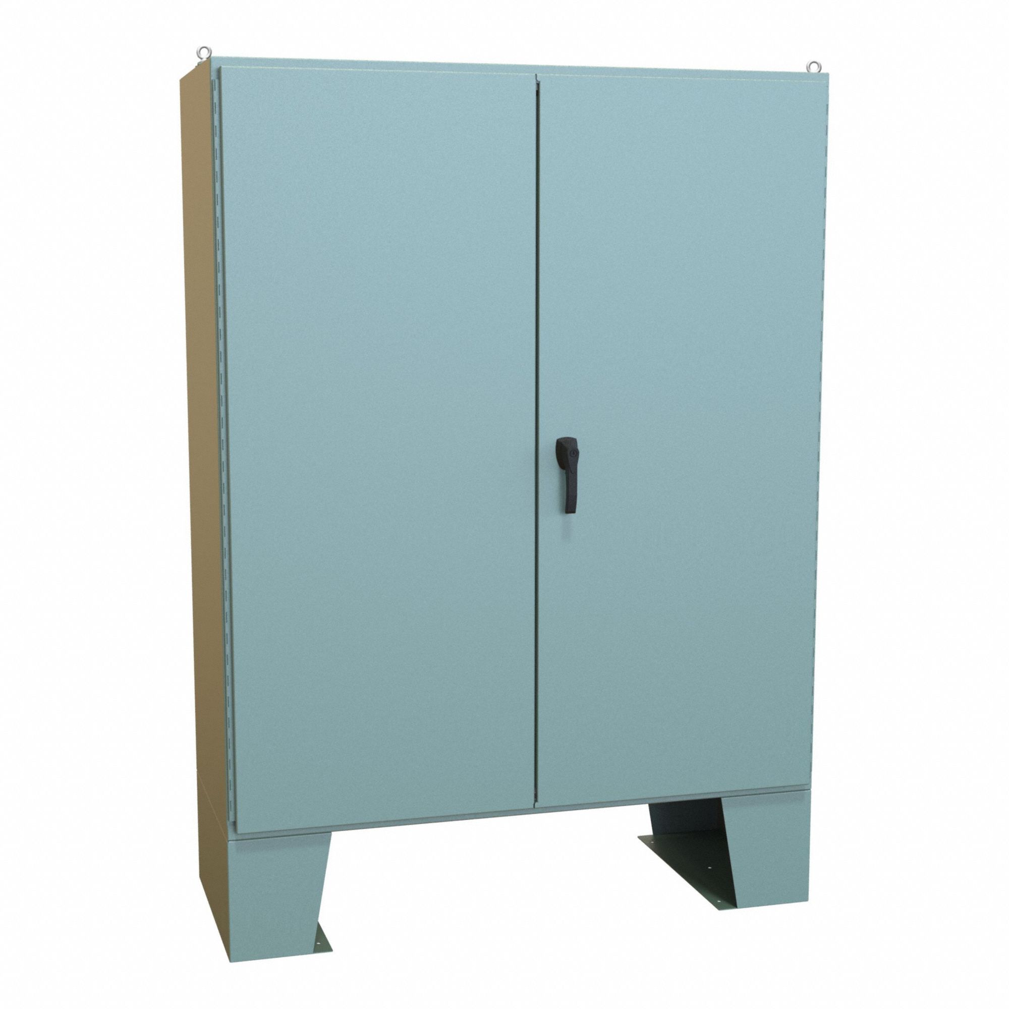 Electrical Enclosure: Steel, 72 in x 60 in x 25 in, NEMA 12, w/Panel, Solid Cover, Hinged