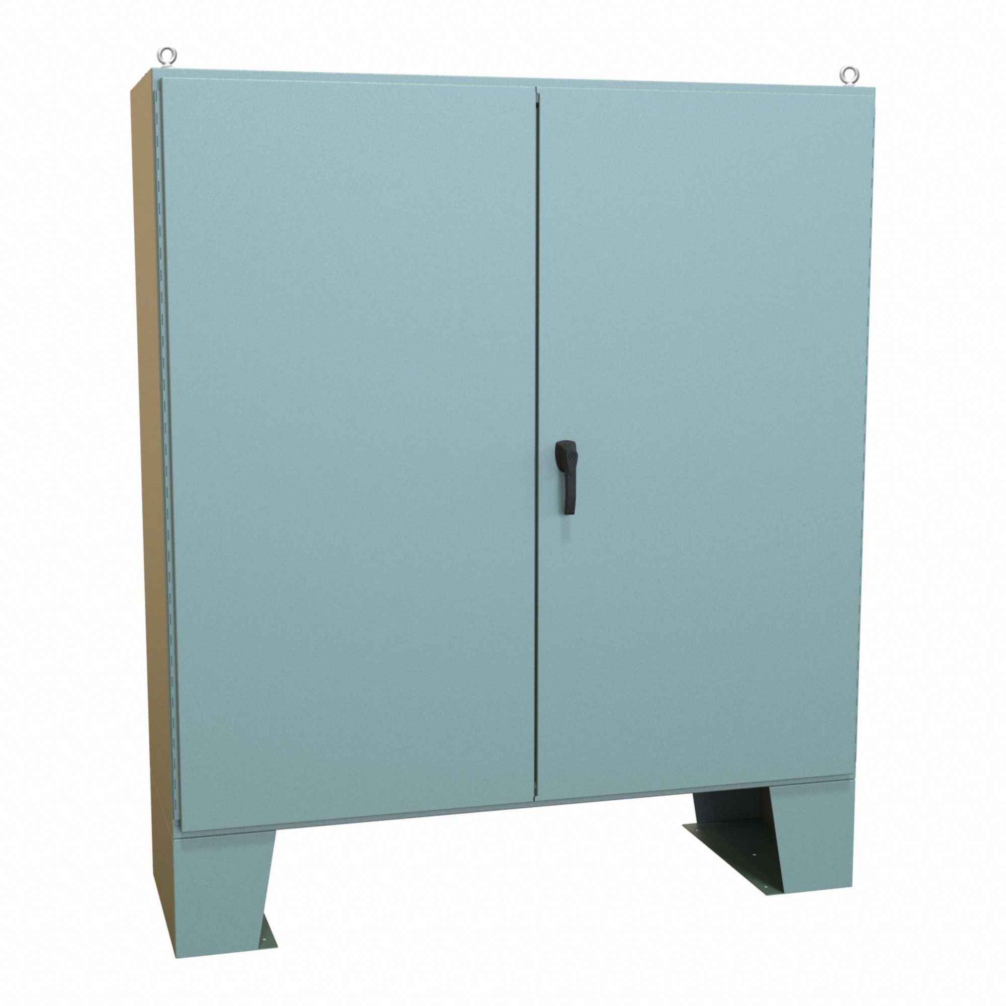 Electrical Enclosure: Steel, 72 in x 72 in x 25 in, NEMA 12, w/Panel, Solid Cover, Hinged