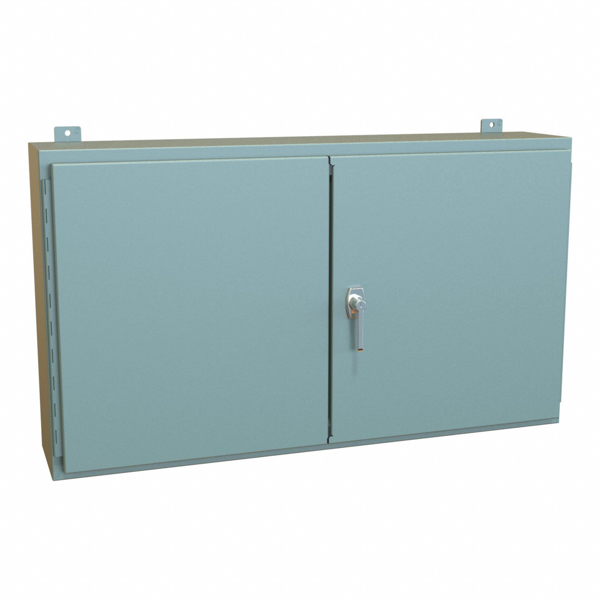 Electrical Enclosure: Steel, 24 in x 42 in x 8 in, NEMA 12, w/Panel, Solid Cover, Hinged