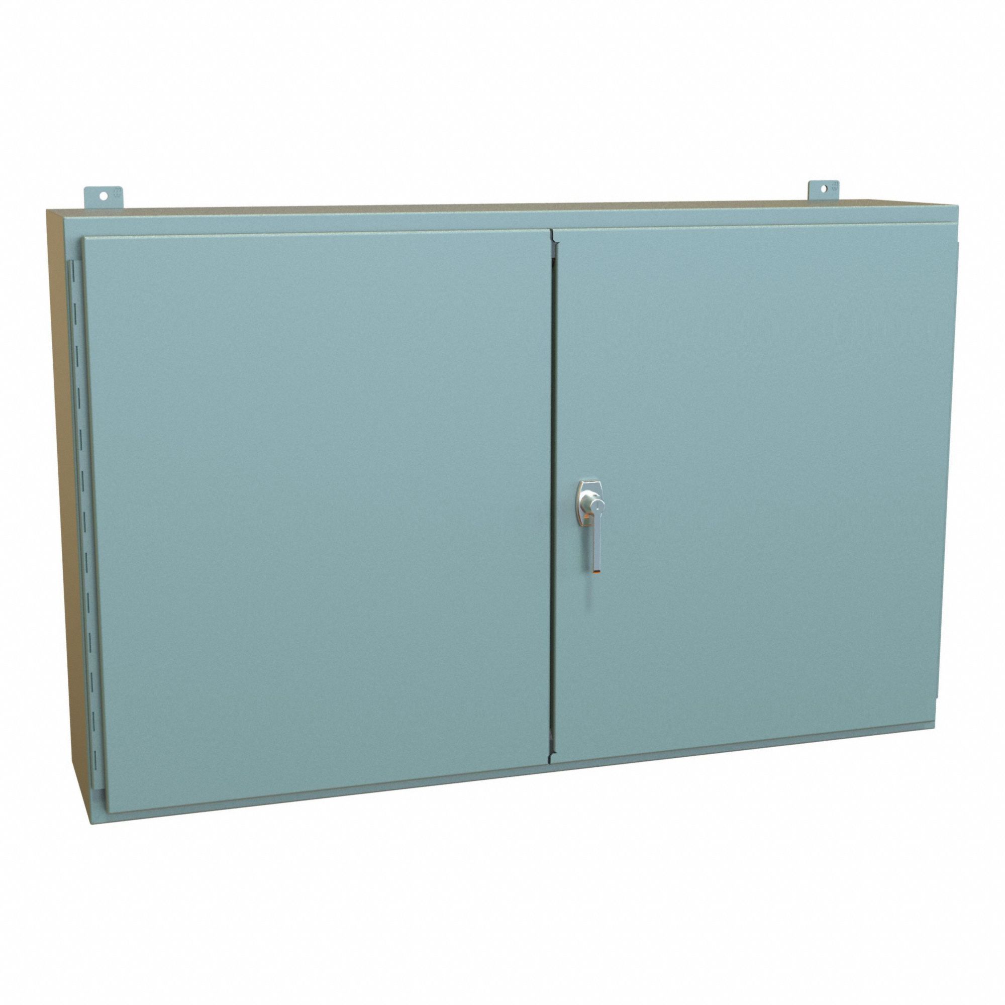 Electrical Enclosure: Steel, 30 in x 48 in x 10 in, NEMA 12, w/Panel, Solid Cover, Hinged