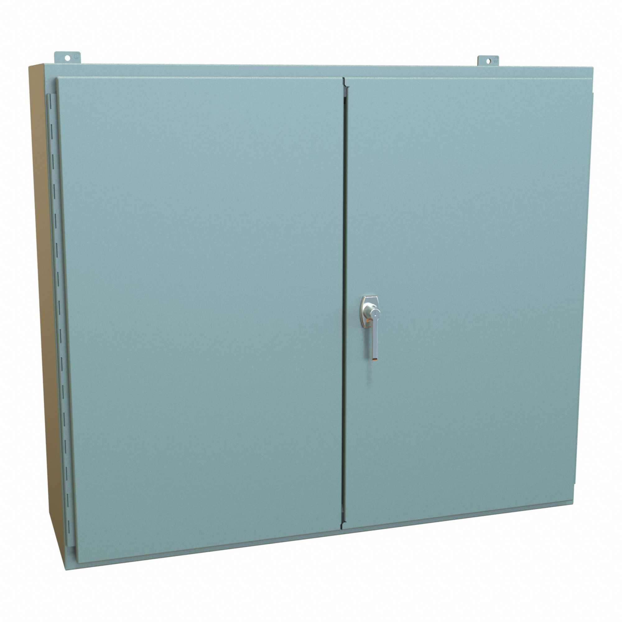 Electrical Enclosure: Steel, 36 in x 42 in x 12 in, NEMA 12, w/Panel, Solid Cover, Hinged