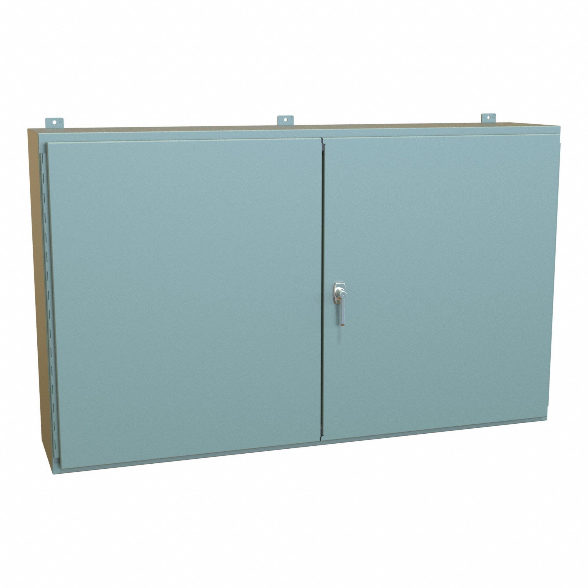 Electrical Enclosure: Steel, 36 in x 60 in x 12 in, NEMA 12, w/Panel, Solid Cover, Hinged