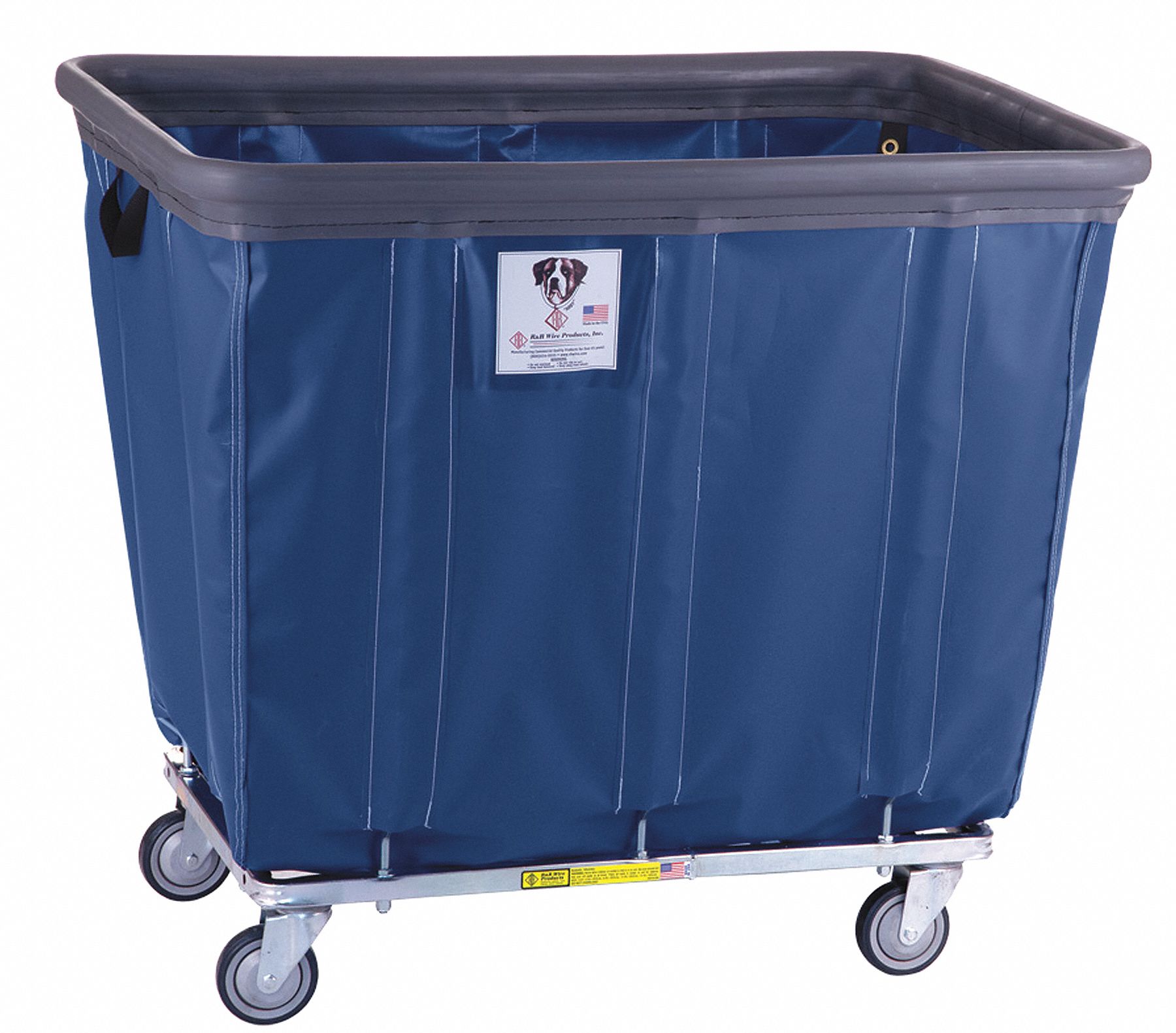 BUMPER TRUCK, NAVY, 34½ X 39¼ X 46 IN, STEEL, 800 LB LOAD CAPACITY, 5 IN WHEEL DIAMETER, RAISED HANDLE, ASSEMBLED