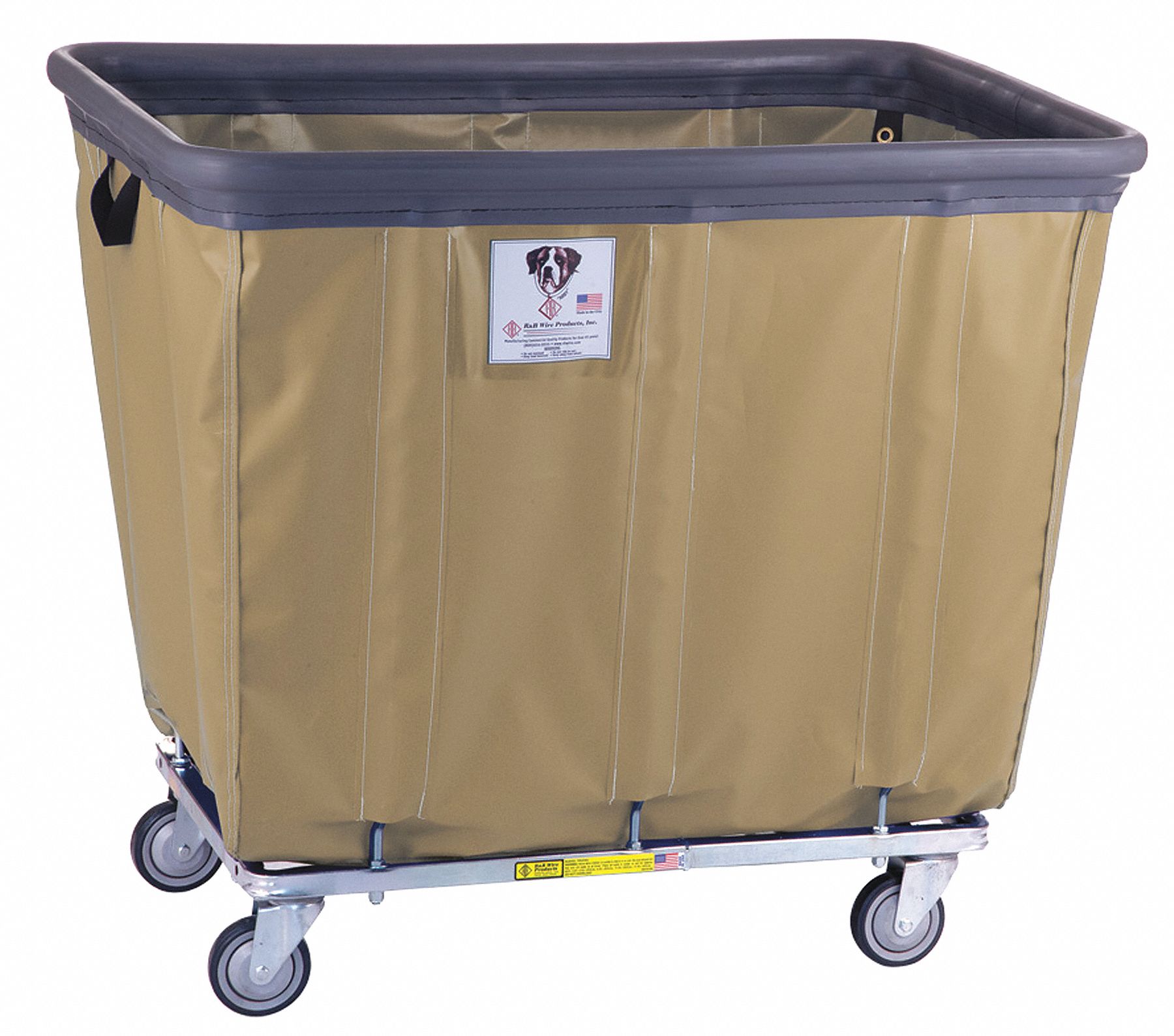 BUMPER TRUCK, BEIGE, 31½ X 39½ X 43 IN, STEEL, 800 LB LOAD CAPACITY, 5 IN WHEEL DIAMETER, RAISED HANDLE, ASSEMBLED