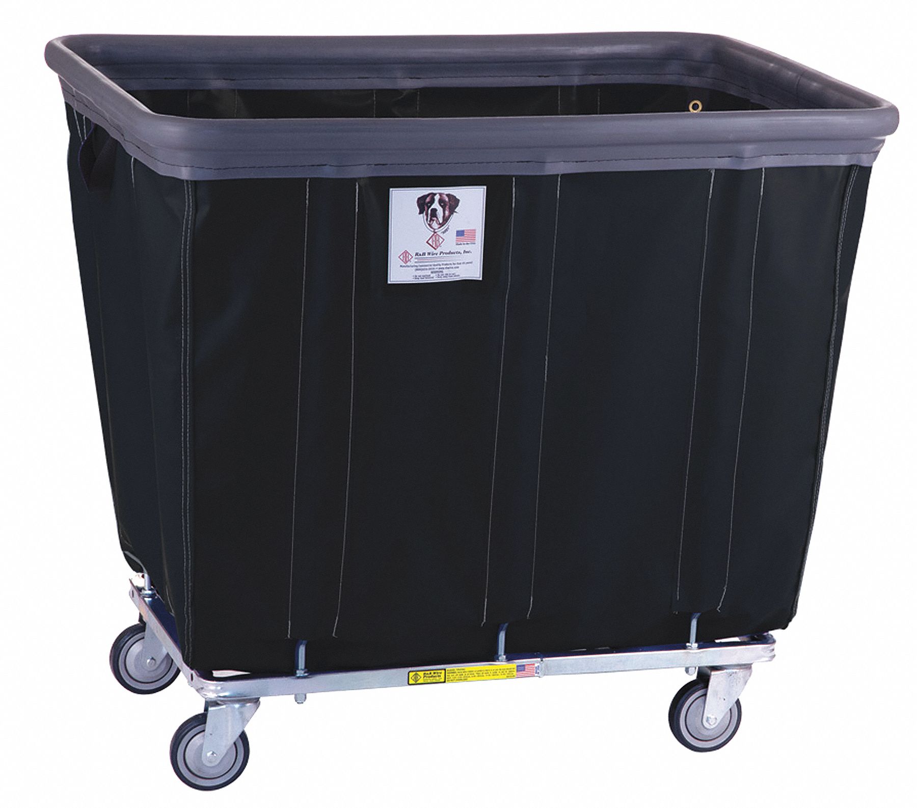 BUMPER TRUCK, BLACK, 25 X 30½ X 36½ IN, STEEL, 600 LB LOAD CAPACITY, 4 IN WHEEL DIAMETER, RAISED HANDLE, ASSEMBLED