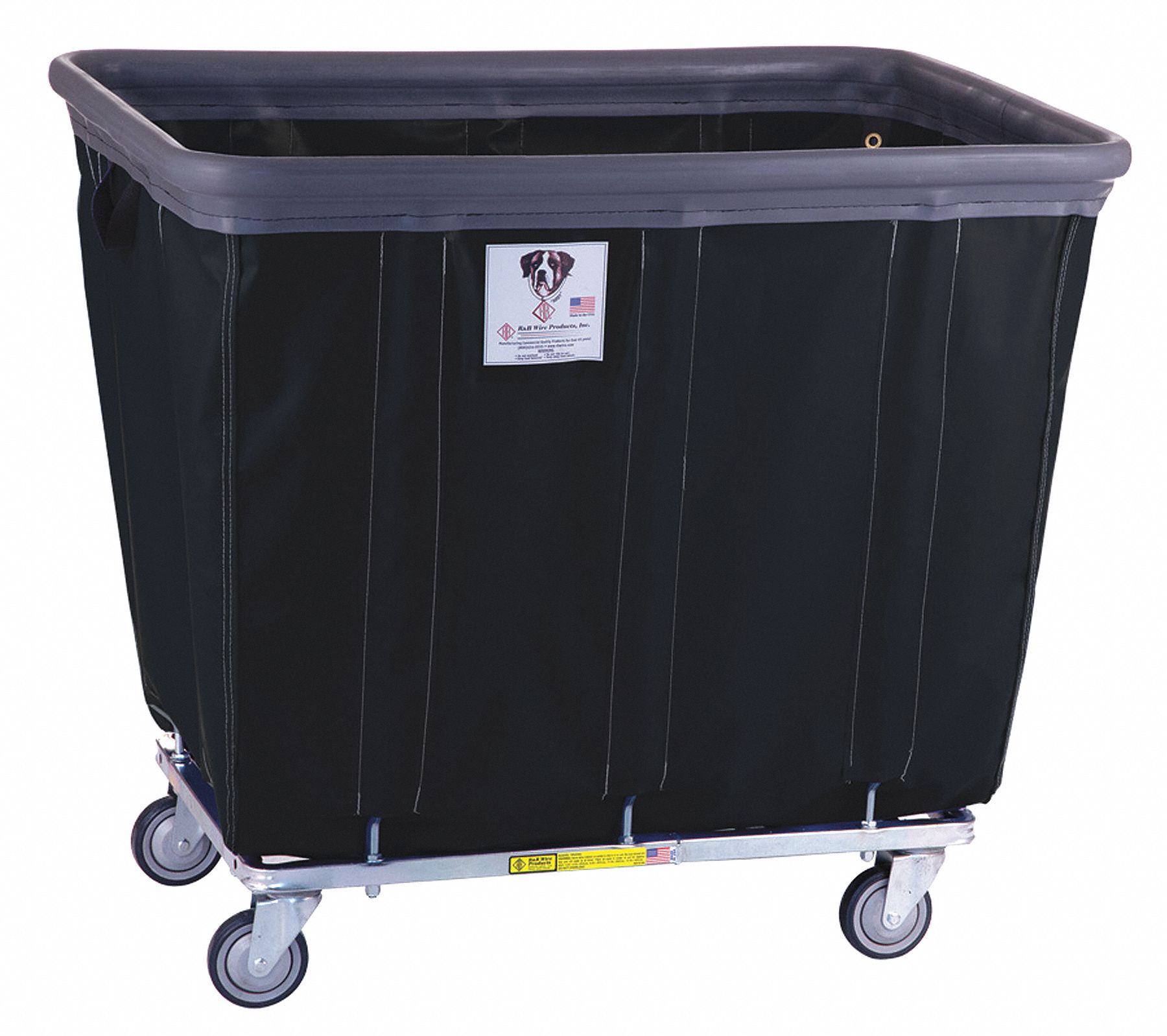 BUMPER TRUCK, BLACK, 31½ X 39½ X 43 IN, STEEL, 800 LB LOAD CAPACITY, 5 IN WHEEL DIAMETER, RAISED HANDLE, ASSEMBLED