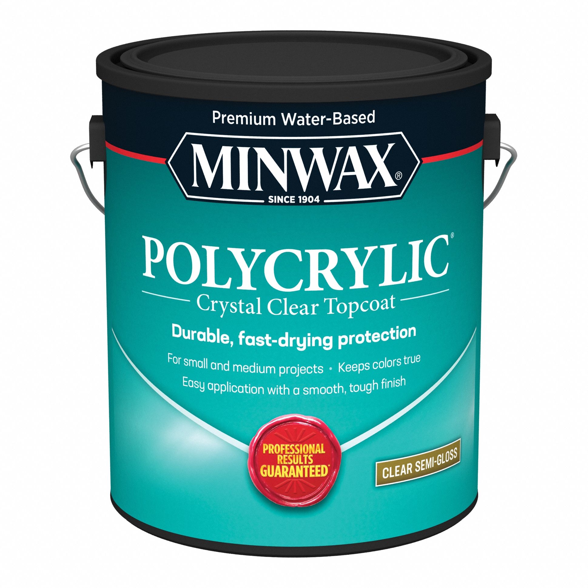 Finish: Varnish, Interior, Water, 1 gal Container Size, Wood, Semi-Gloss, Clear, Clear