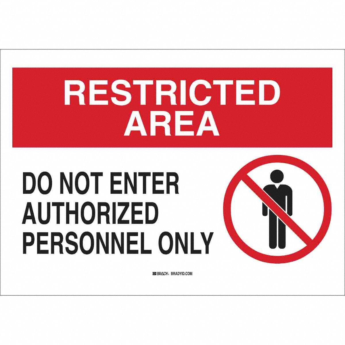 B40110H X14W DANGER RESTRICTED AREA..