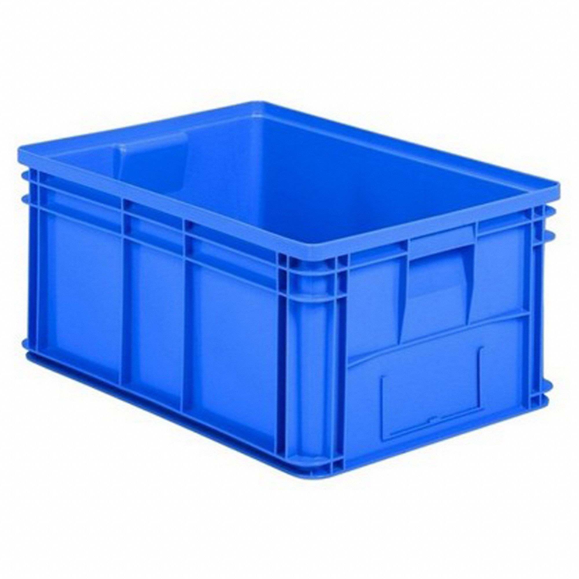 Straight Wall Tote: 18.8 gal, 25 5/8 in x 18 5/8 in x 11 3/4 in, Stacking Capable, Blue