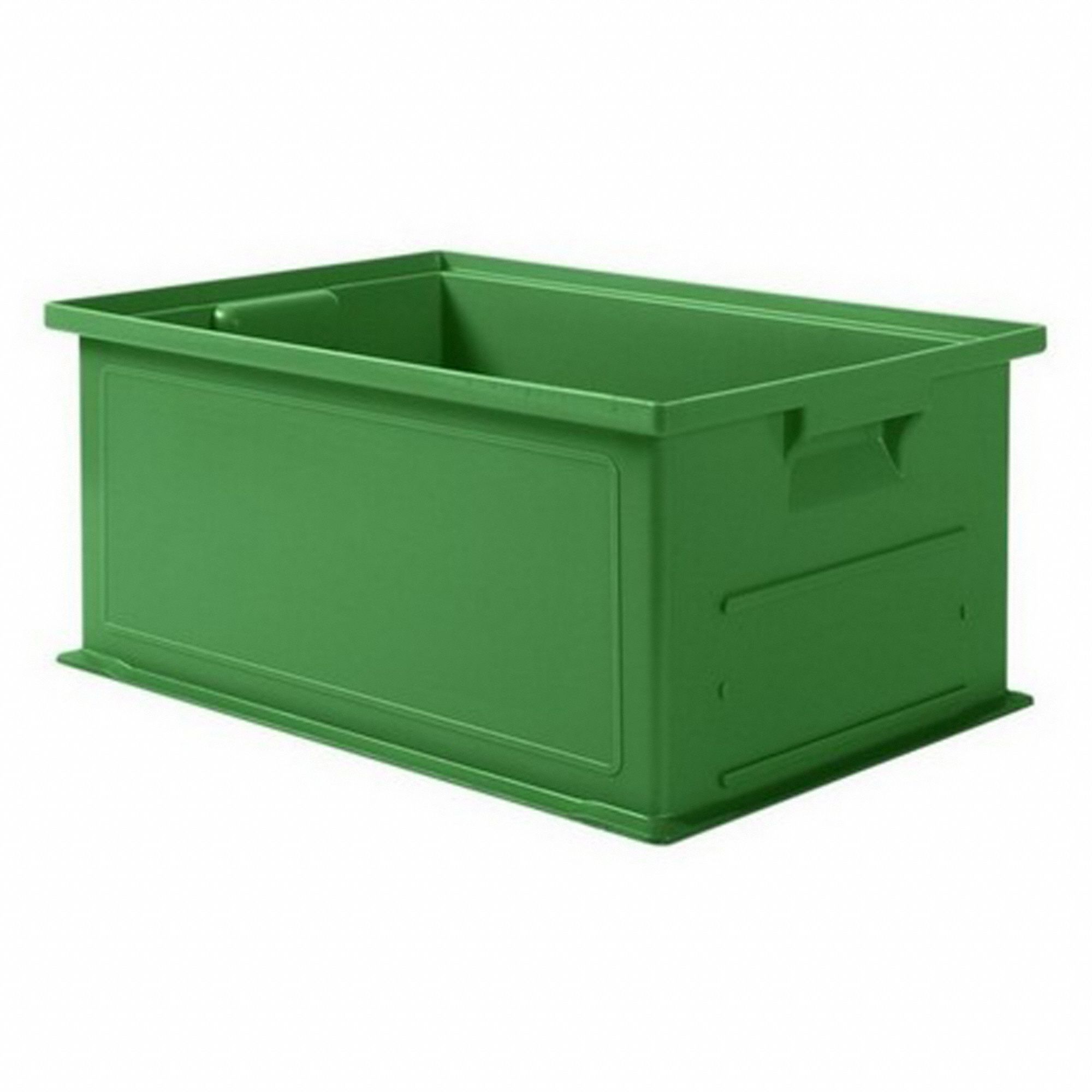 Straight Wall Tote: 5.5 gal, 19 in x 13 in x 8 in, Stacking Capable, 7 1/4 in Inside Ht