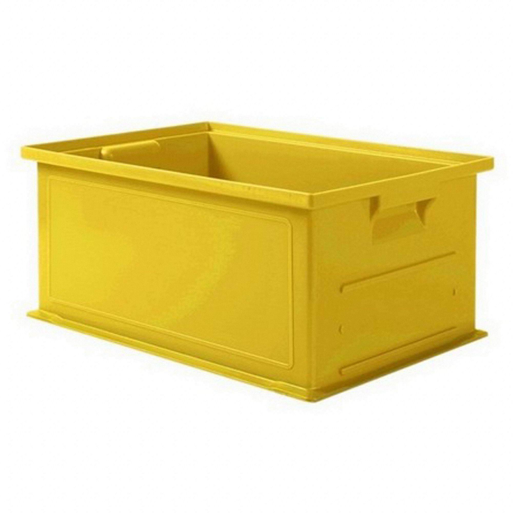 Straight Wall Tote: 5.5 gal, 19 in x 13 in x 8 in, Stacking Capable, 7 1/4 in Inside Ht