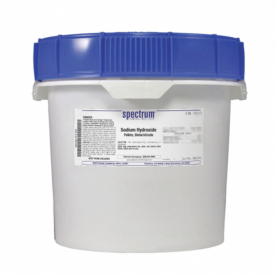 Sodium Hydroxide: Lab, 12 kg, 1310-73-2, Inorganic, Powder, Drum, Plastic, 24 mo Shelf Life, 1