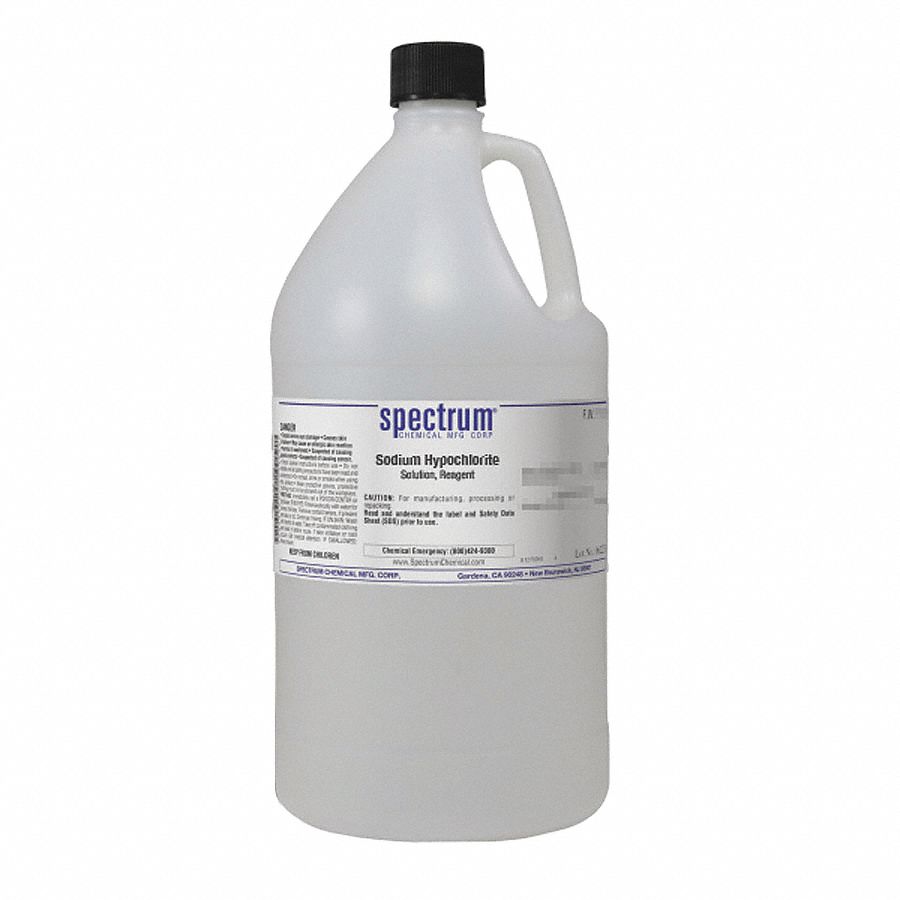 12 Concentration, Plastic, Sodium Hypochlorite, Solution, Available