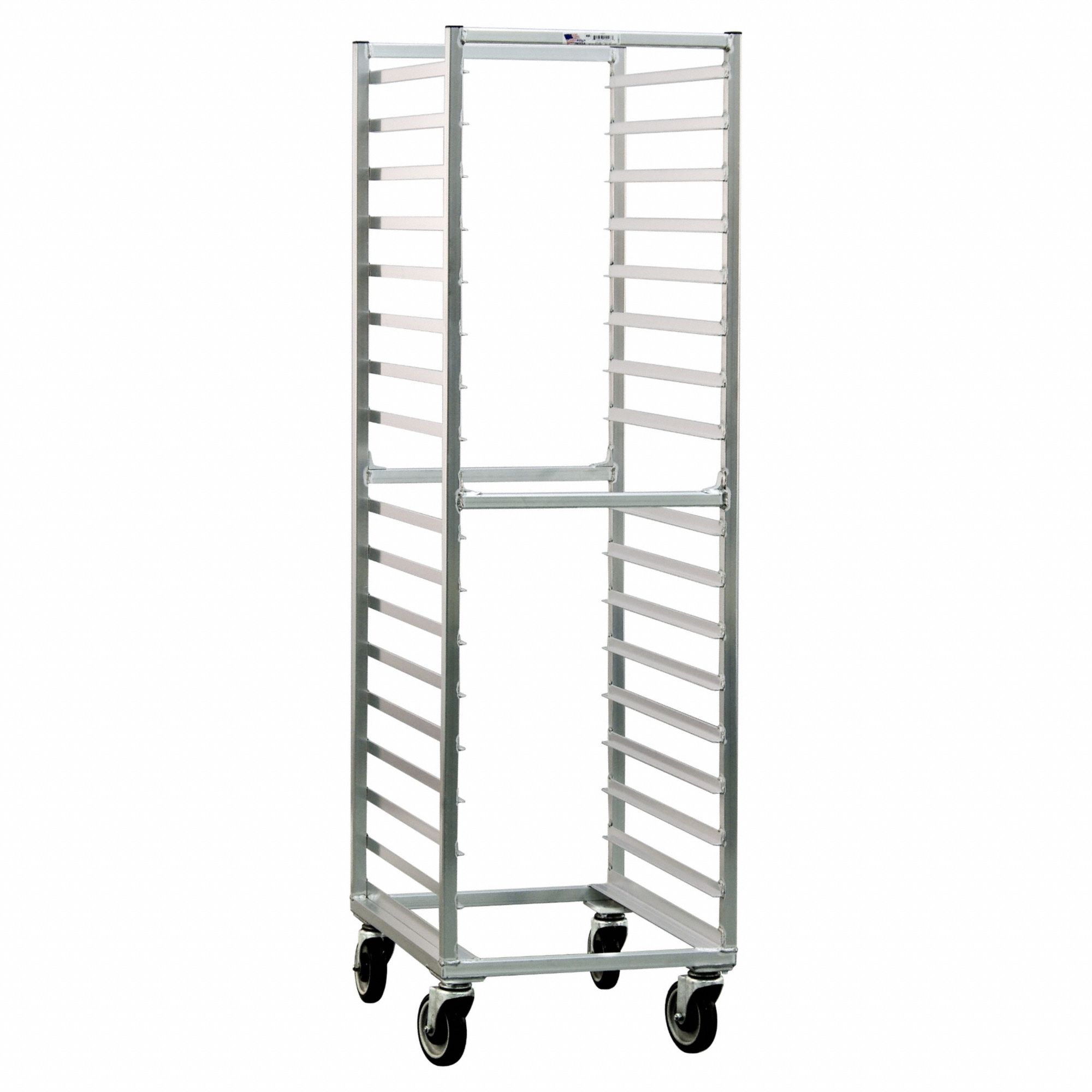 Poly Box/Sheet Pan Combination Rack: 17 Slots, 3 1/2 in Betw Shelves, 26 in Dp